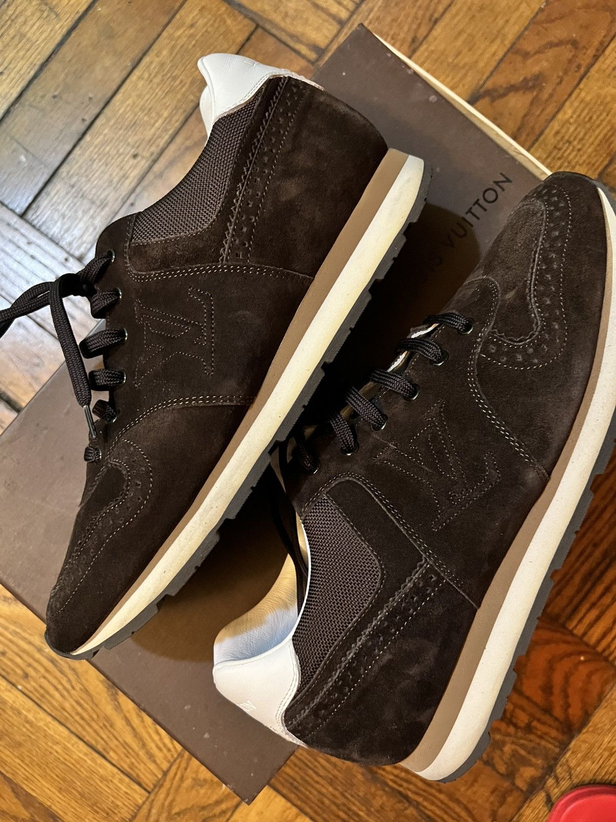 Louis Vuitton Louis Vuitton Suede Lace-Up Sneakers Brown size 8 Size US 8 / EU 41 - 1 Thumbnail