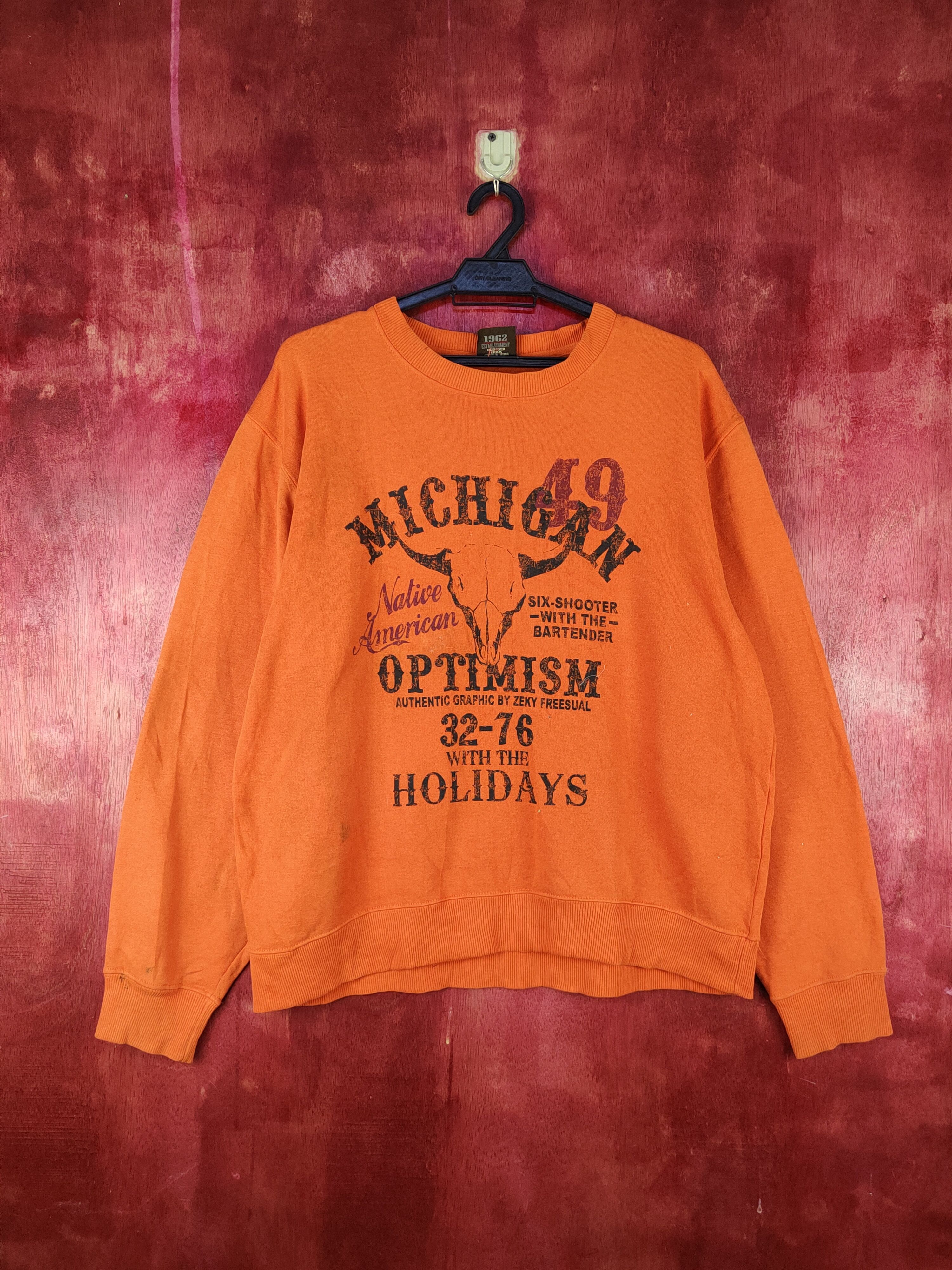 Japanese Brand Zeky Freesual Orange Sweatshirts #S2042 Size US L / EU 52-54 / 3 - 1 Thumbnail