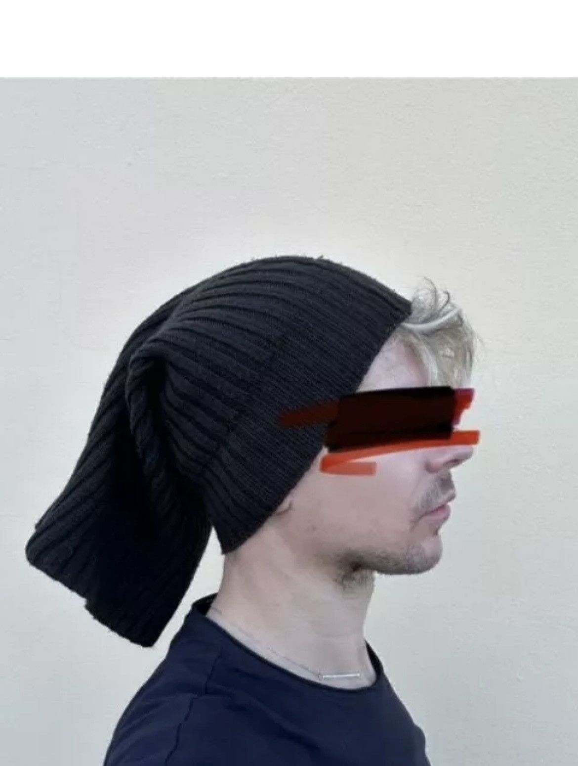 Rick Owens rare RUNWAYvintage black ribbed wool hat beanie NEW margiela Size ONE SIZE - 1 Thumbnail