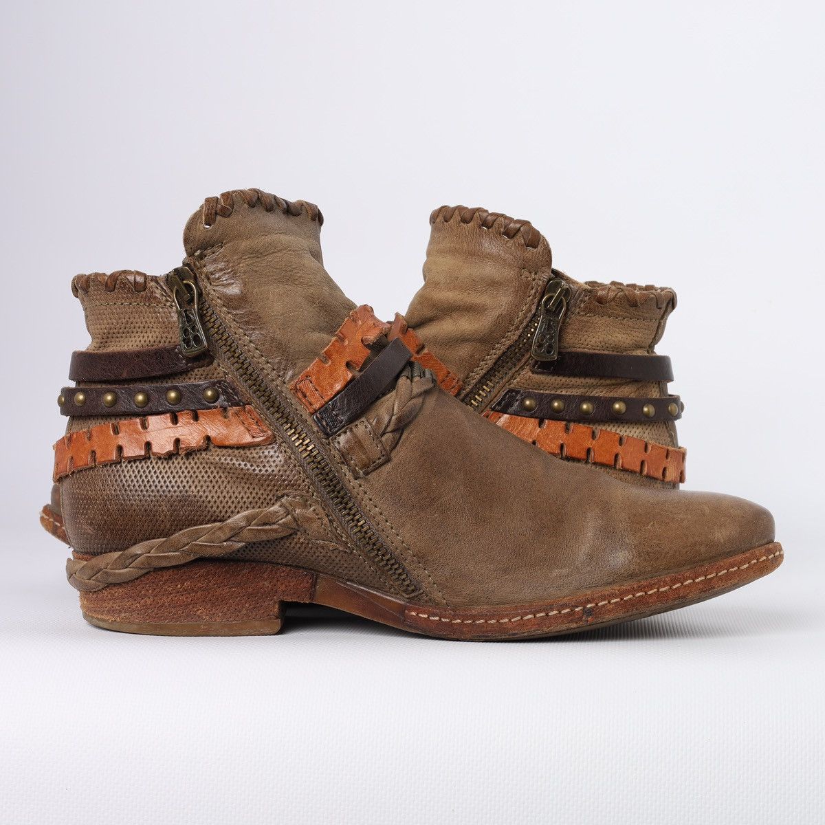 A.S.98 A.S.98 Airstep As 98 Leather Ankle Boots Straps Belt Shoes Size US 10 / IT 40 - 11 Thumbnail