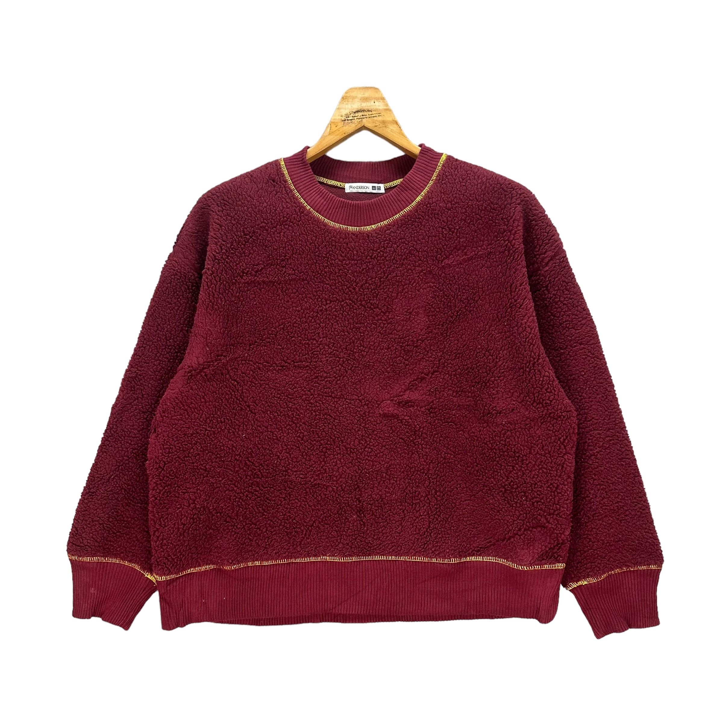 JW Anderson J.W.Anderson Deep Pile Pullover Maroon Fleece #8953-041 Size L / US 10 / IT 46 - 1 Thumbnail