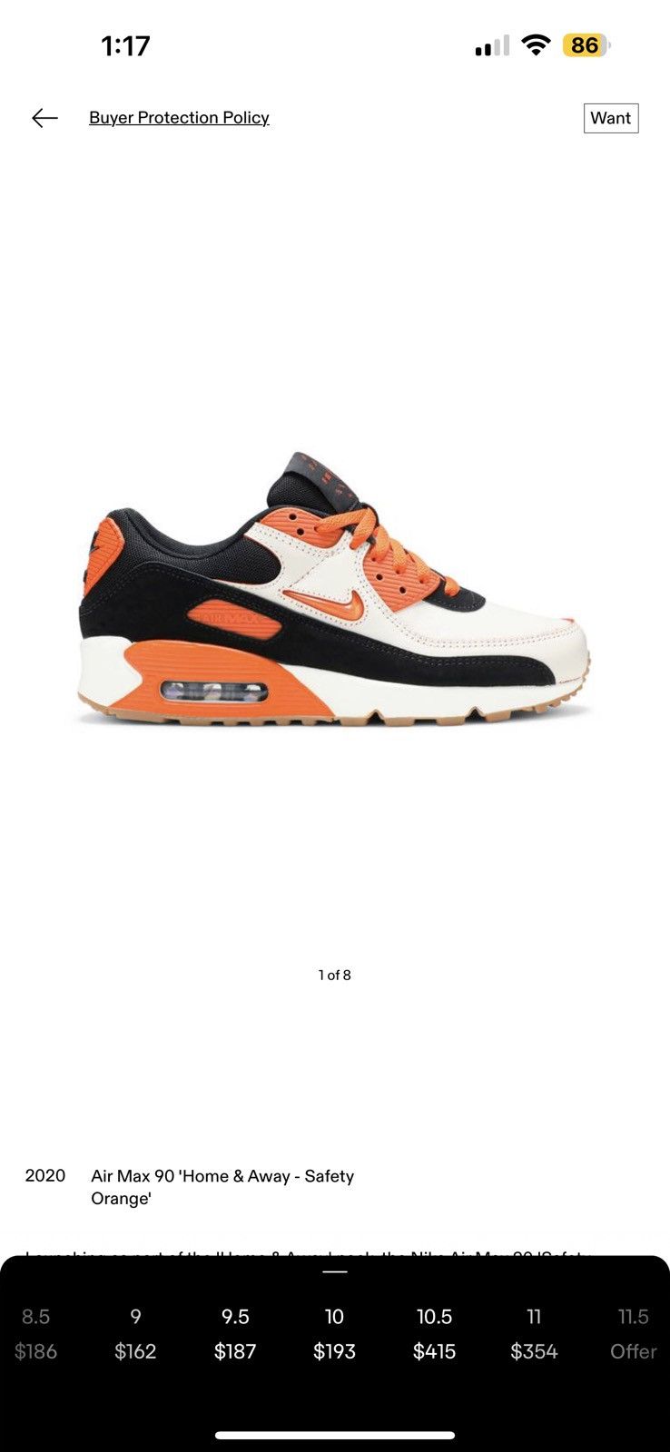 Nike Air Max 90 ‘Home & Away - Safety Orange’ Size US 10 / EU 43 - 7 Thumbnail