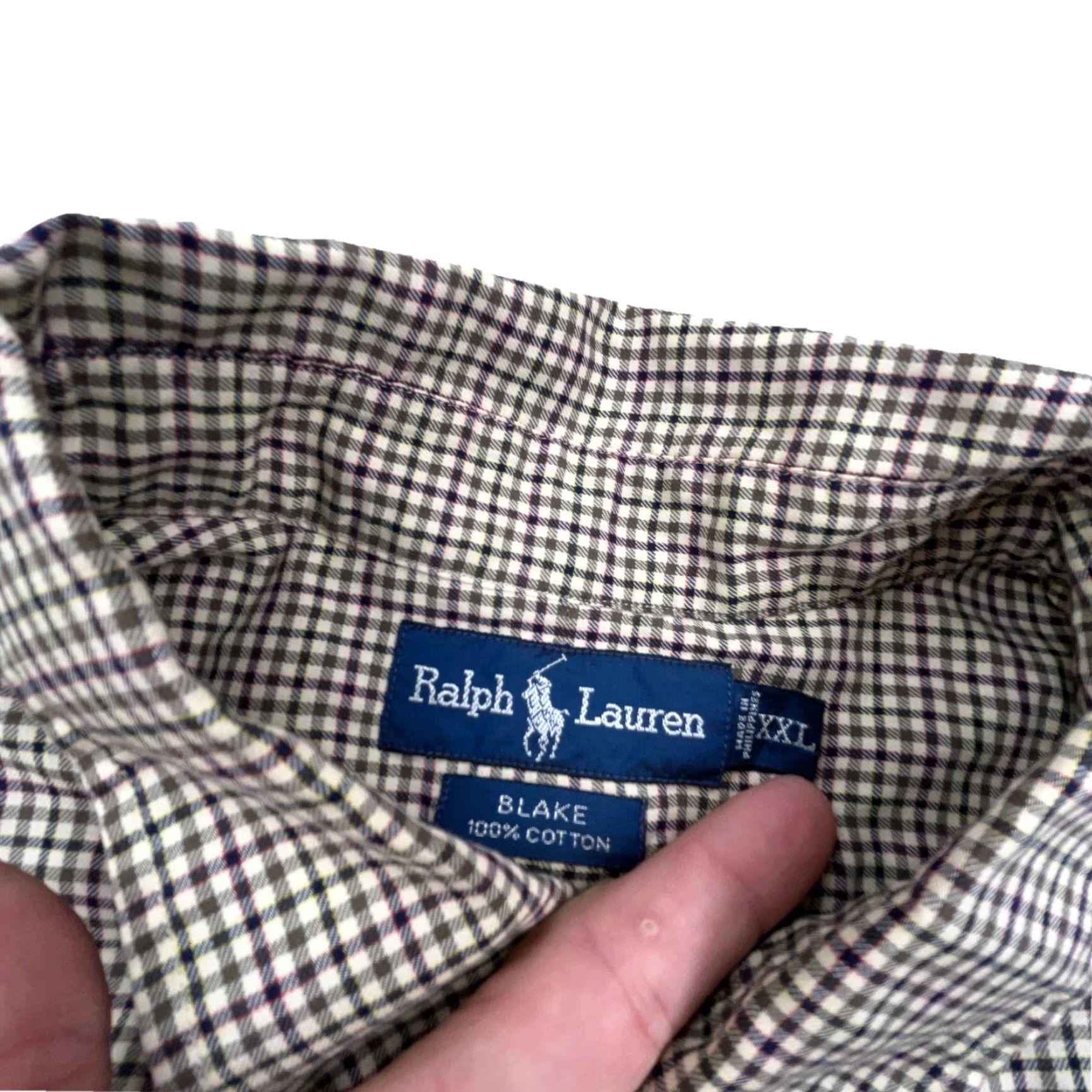 Ralph Lauren Ralph Lauren Shirt Men 2XL Brown Button-Up Check Gingham Collar Down Casual Size 48R - 4 Thumbnail
