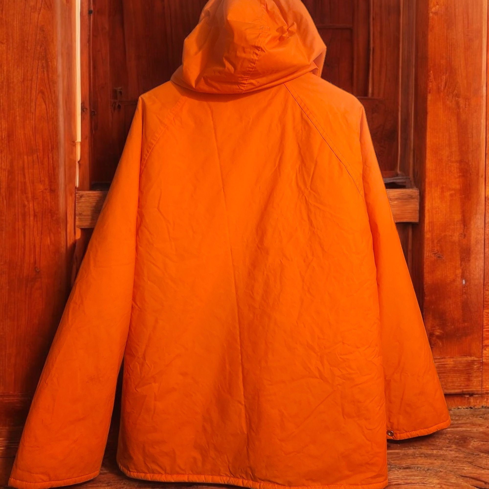 Vintage Bushmaster Orange Rain Jacket Hooded Vtg L Nylon & PVC Snap Size US L / EU 52-54 / 3 - 2 Thumbnail