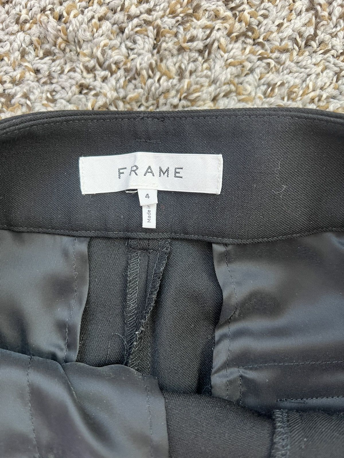 Frame FRAME 100% Wool Wide Leg Belted Trousers Size 4 In Back Size 24" / US 00 / IT 34 - 5 Thumbnail