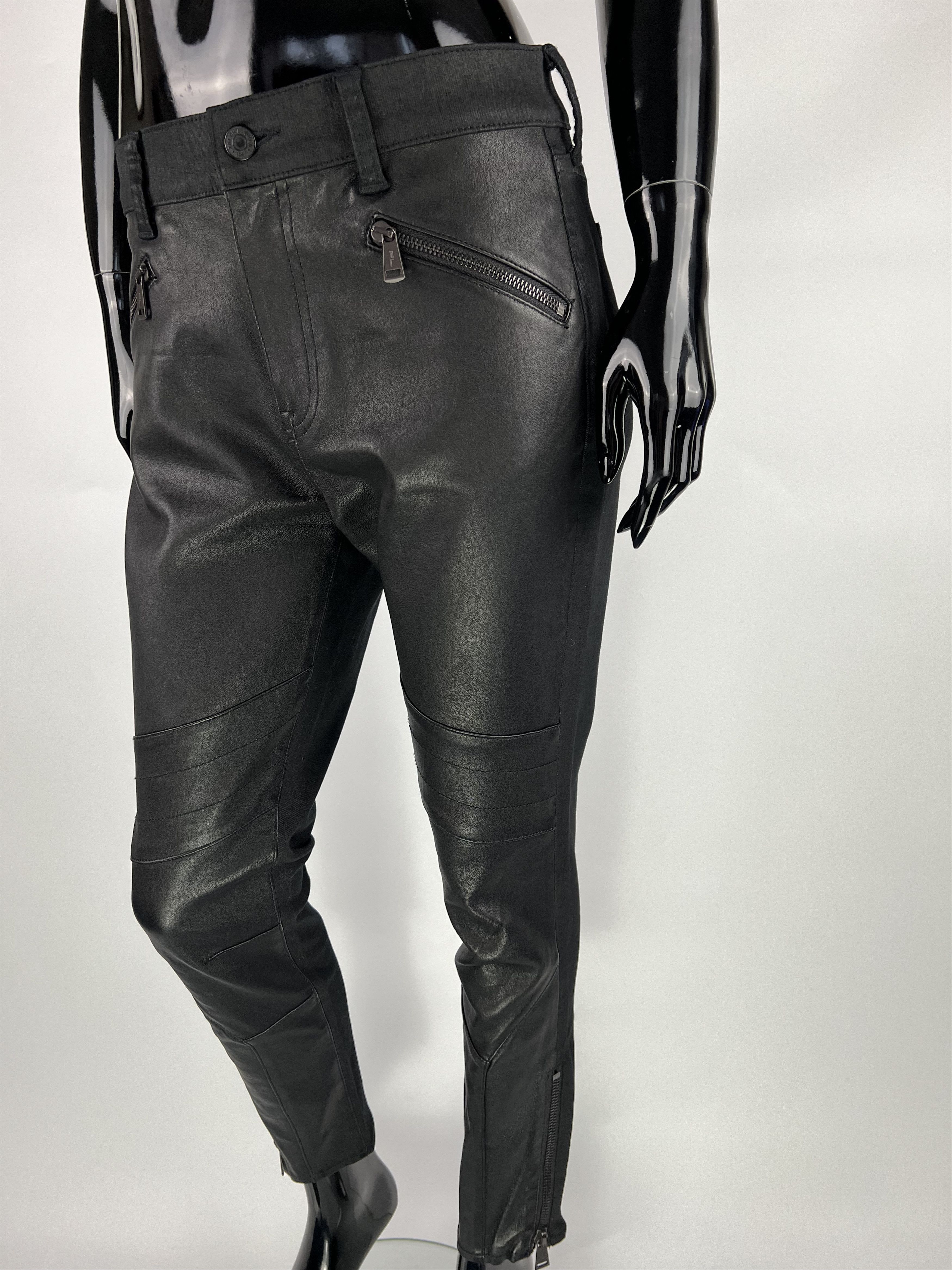 Leather Polo Ralph Lauren Leather Cotton Leggings Size 30" / US 8 / IT 44 - 4 Thumbnail
