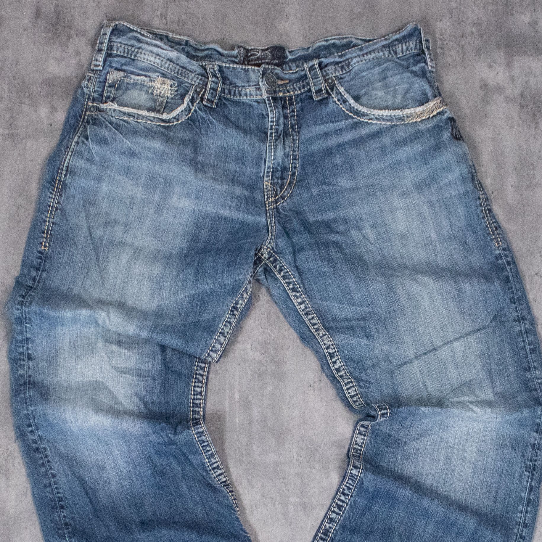 Silver Jeans Co. Y2K 2000's Silver Jeans Grunge Baggy Relax Wide Denim Pants Size US 37 - 4 Thumbnail