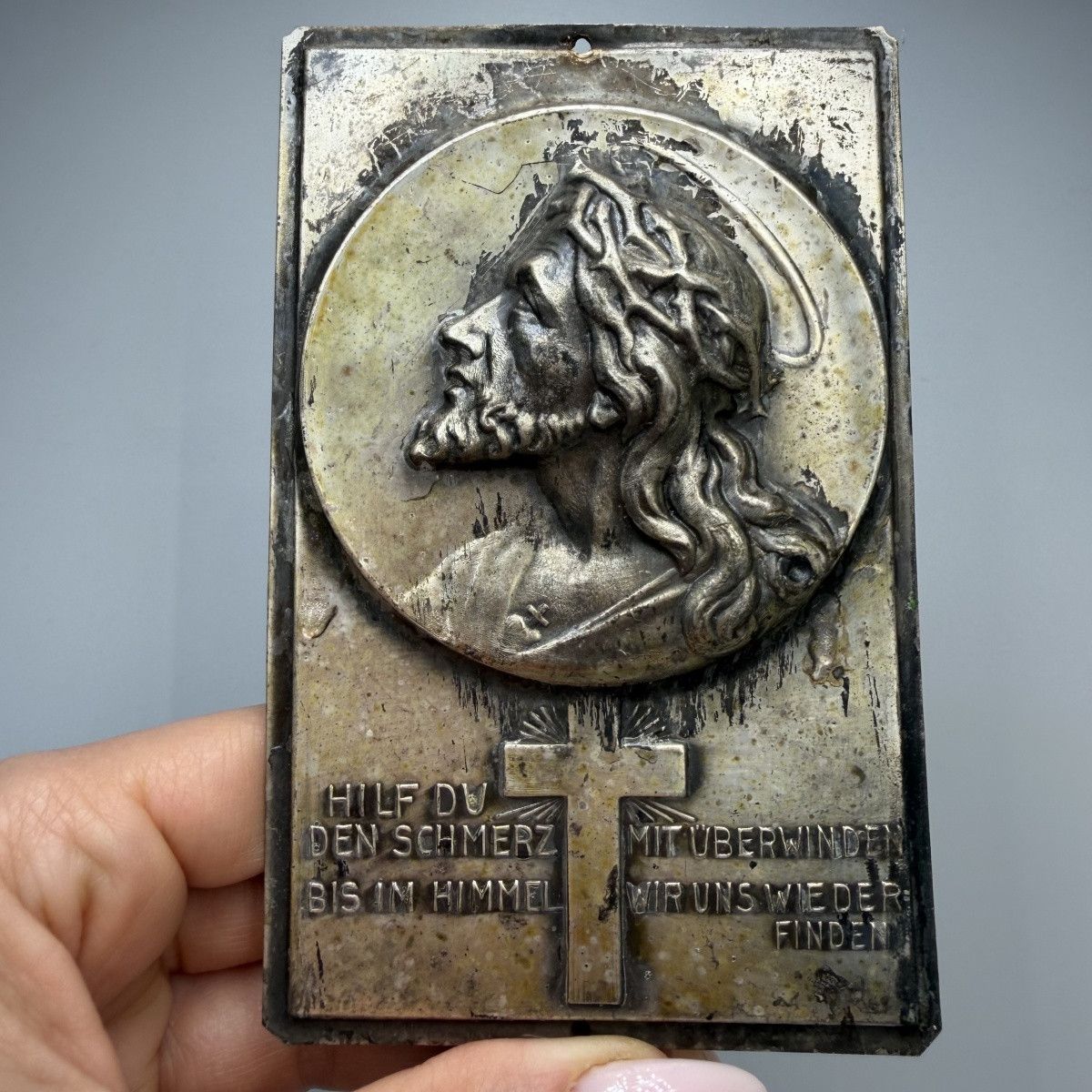 Vintage Vintage German Ecce Homo Jesus Christ Plaque Silver Plated Size ONE SIZE - 1 Thumbnail