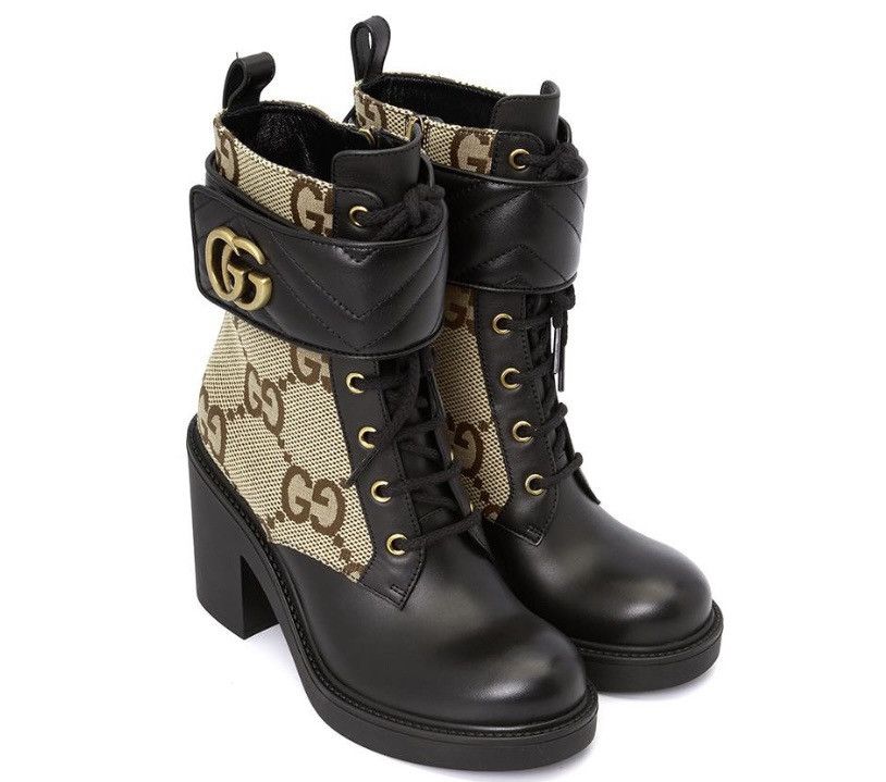 Gucci Flores Calfskin Monogram Maxi GG Nappa Double G Boot Size US 7.5 / IT 37.5 - 1 Thumbnail