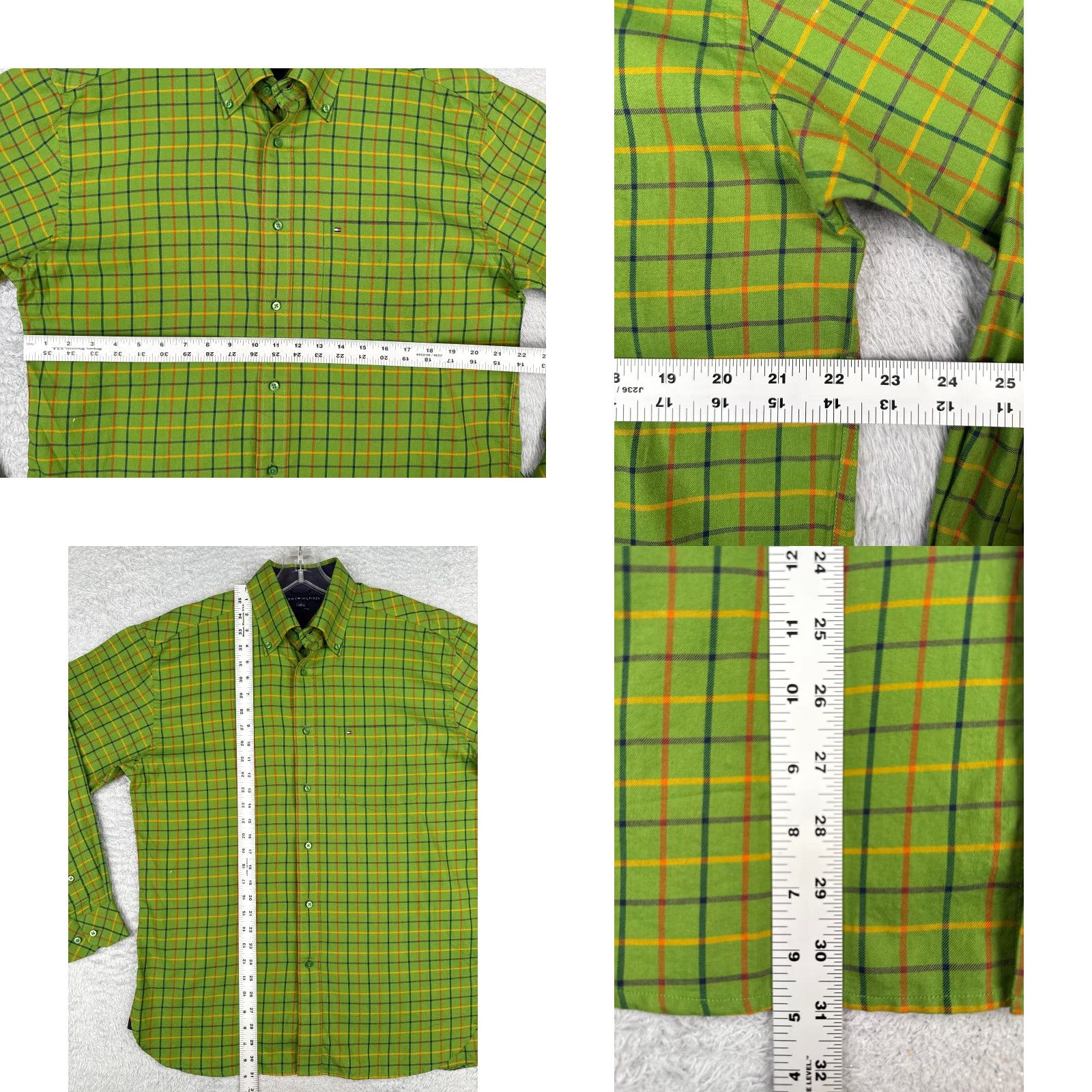 Tommy Hilfiger Tommy Hilfiger Shirt Adult Medium Green Plaid Flannel Long Sleeve Button-Up Pocket Mens Size US M / EU 48-50 / 2 - 8 Thumbnail