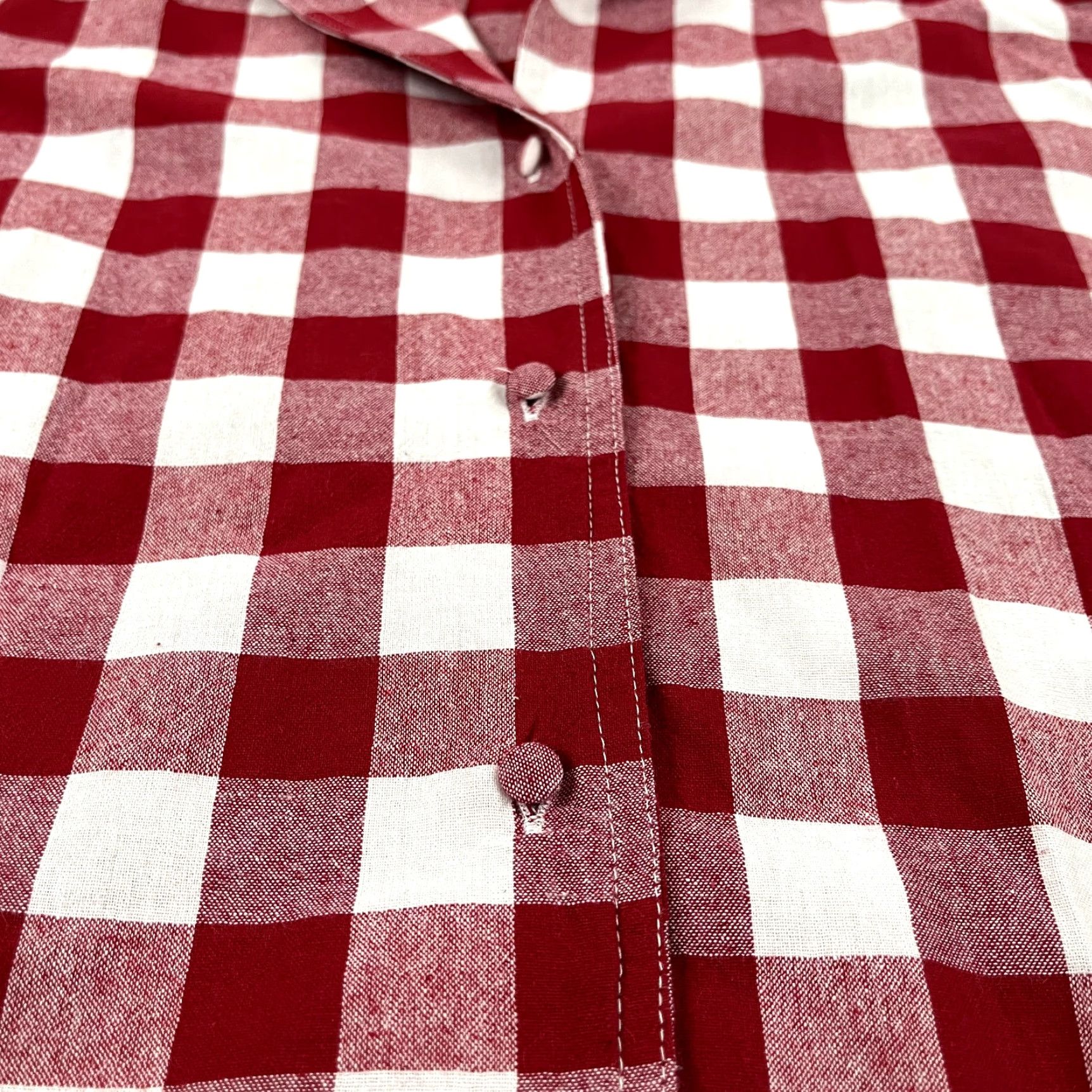 Vintage POMANDER PLACE Blouse Womens Medium Red White Plaid Picnic Check Gingham Size M / US 6-8 / IT 42-44 - 7 Thumbnail