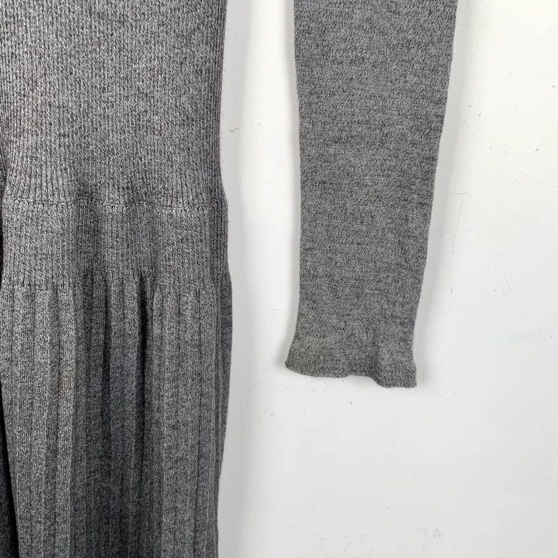 Chanel ChanelGray cotton round-neck long-sleeved knitted dress 250 Size XS / US 0-2 / IT 36-38 - 4 Thumbnail