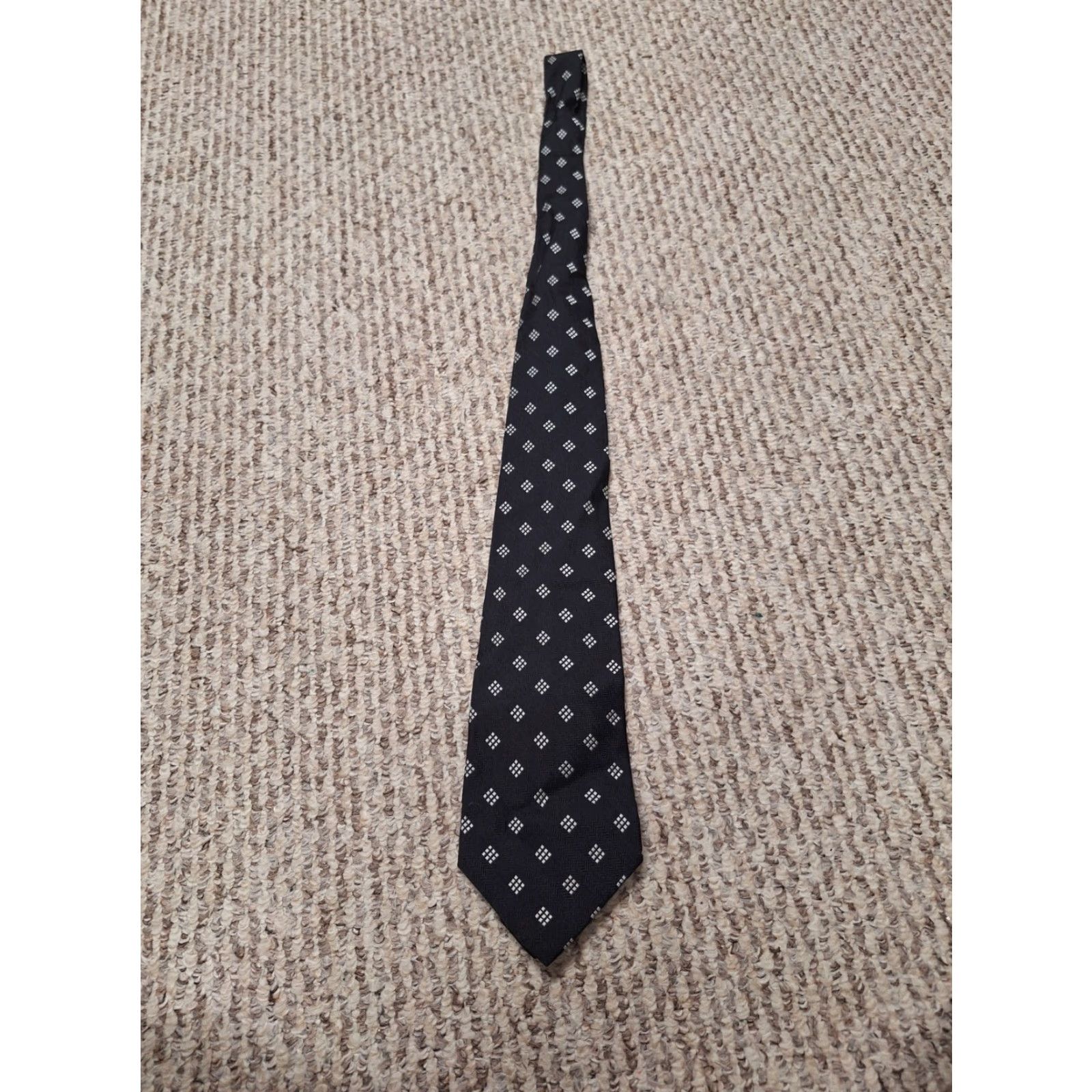 Polo Ralph Lauren VINTAGE Polo Ralph Lauren Tie Black Silver Geometric Hand Made in USA Size US M / EU 48-50 / 2 - 5 Thumbnail