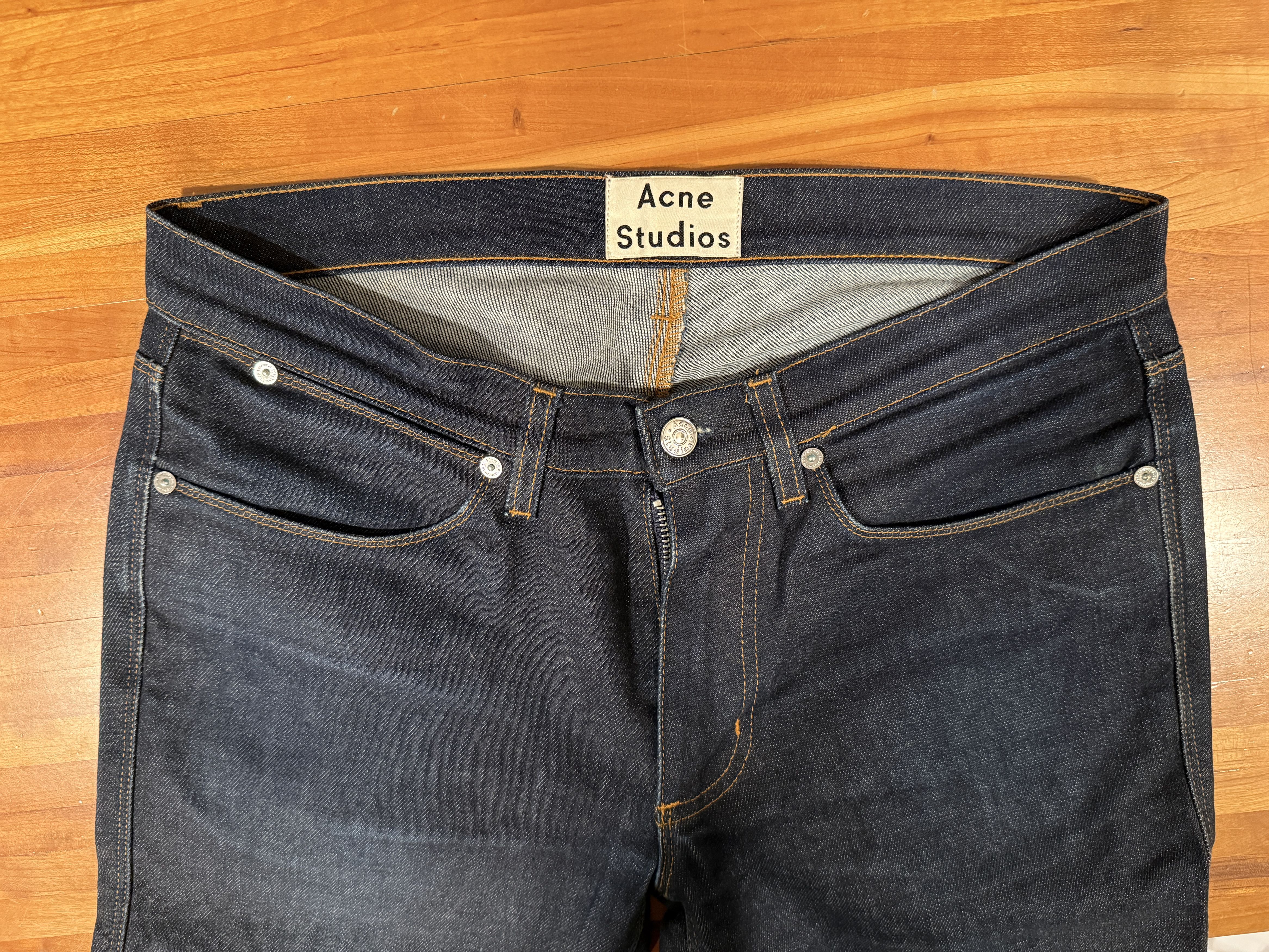 Acne Studios Max Stay Cash Dark Indigo Wash Skinny Jean 30/32 Size US 30 / EU 46 - 3 Thumbnail