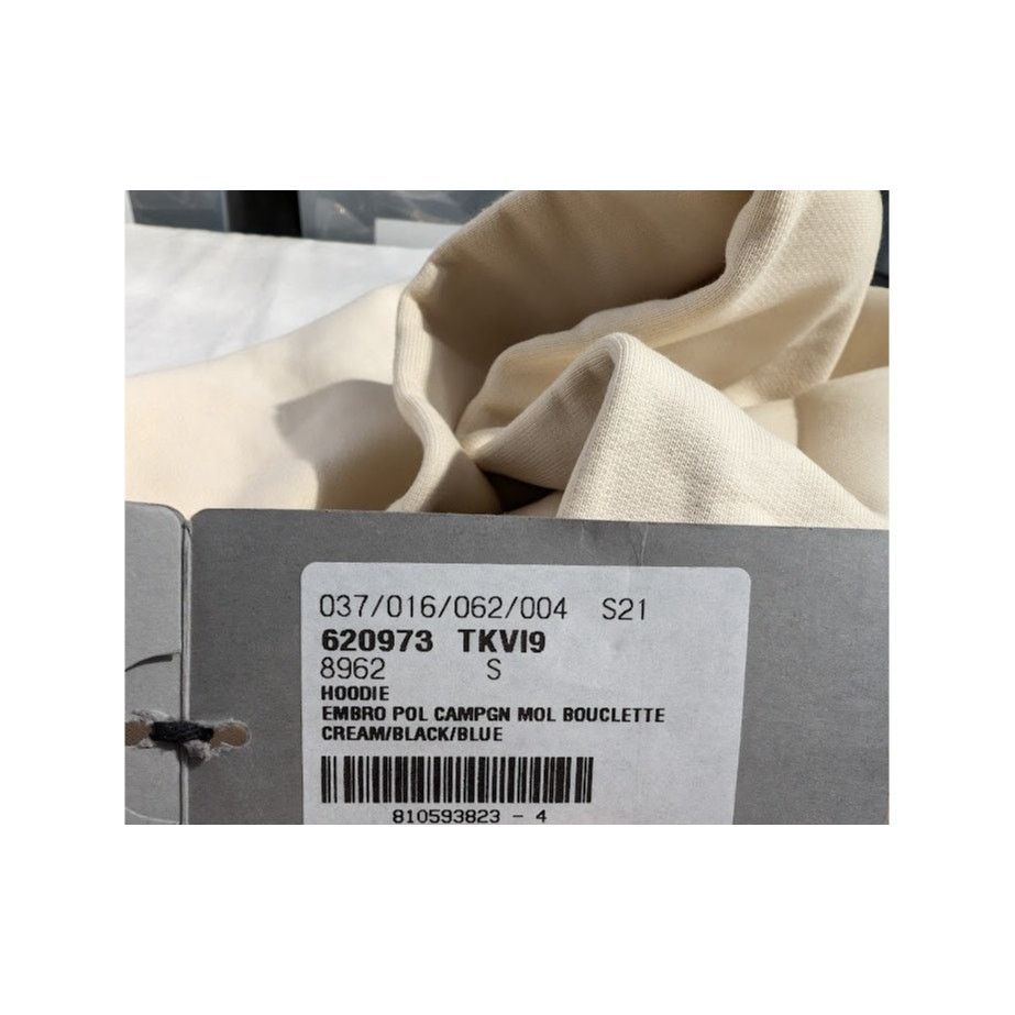 Balenciaga o1rshd1 Hoodie Embroider Pol Bouclette in Cream/Black/Blue Size US S / EU 44-46 / 1 - 19 Thumbnail