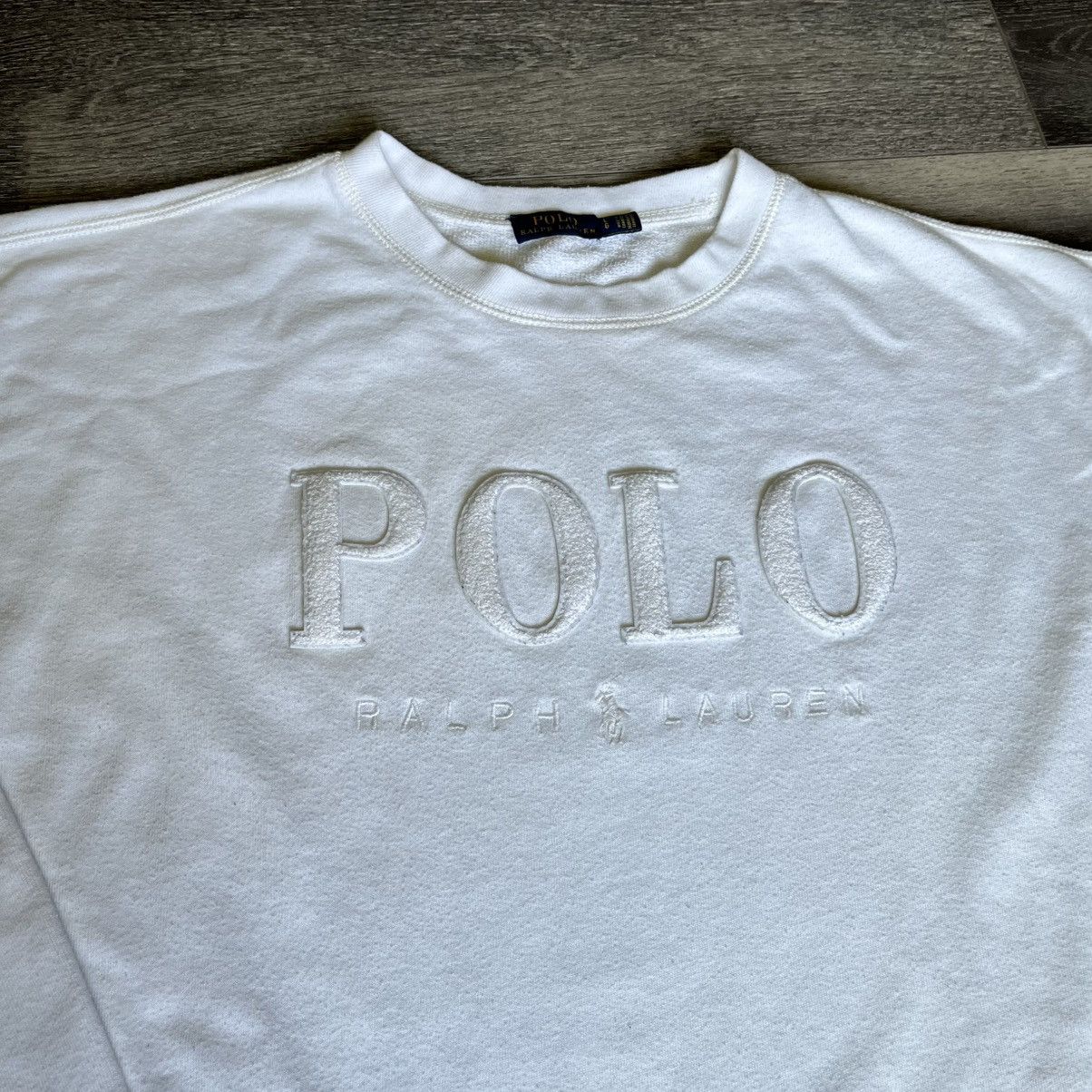 Polo Ralph Lauren Polo Ralph Lauren White Embroidered Logo Crewneck Sweatshirt Size L / US 10 / IT 46 - 3 Thumbnail