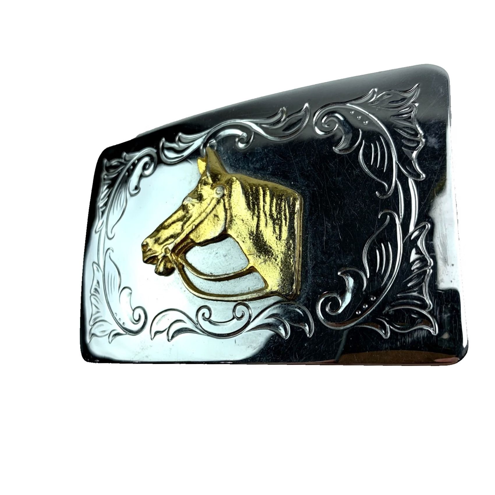 Vintage VINTAGE Horse Head Silver Gold Tone 3D Metal Belt Buckle Made in USA Unbranded Adult Unisex 1970s Silver Belt Buckle Size ONE SIZE - 3 Thumbnail