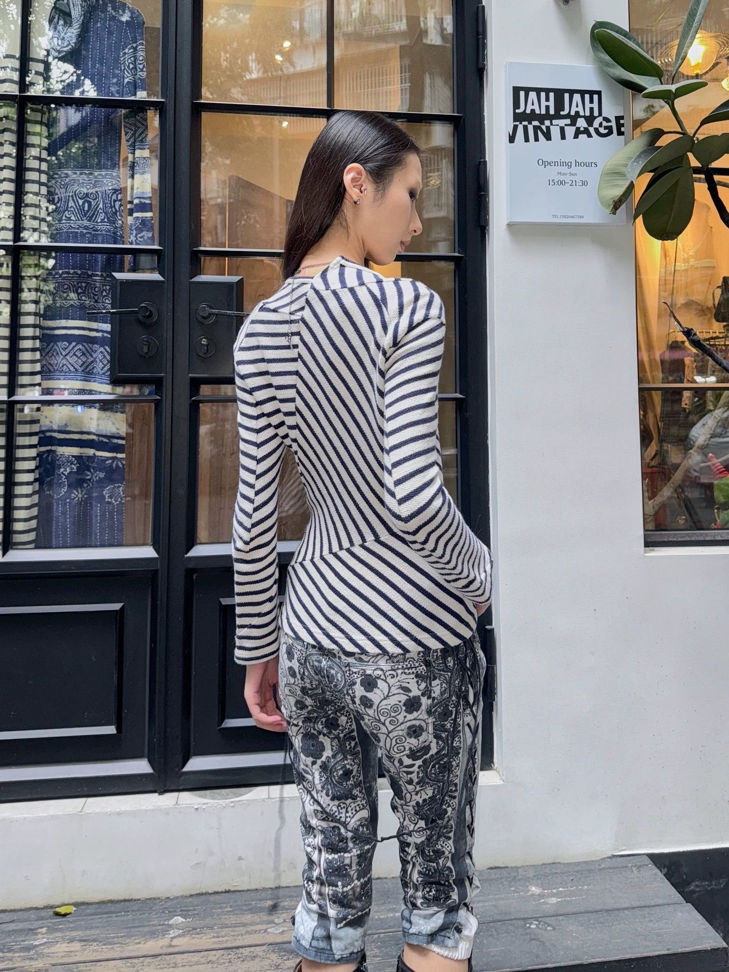 Junya Watanabe Junya Watanabe Stretch Stripe Asym Neck LS WT Top S Size S / US 4 / IT 40 - 6 Thumbnail