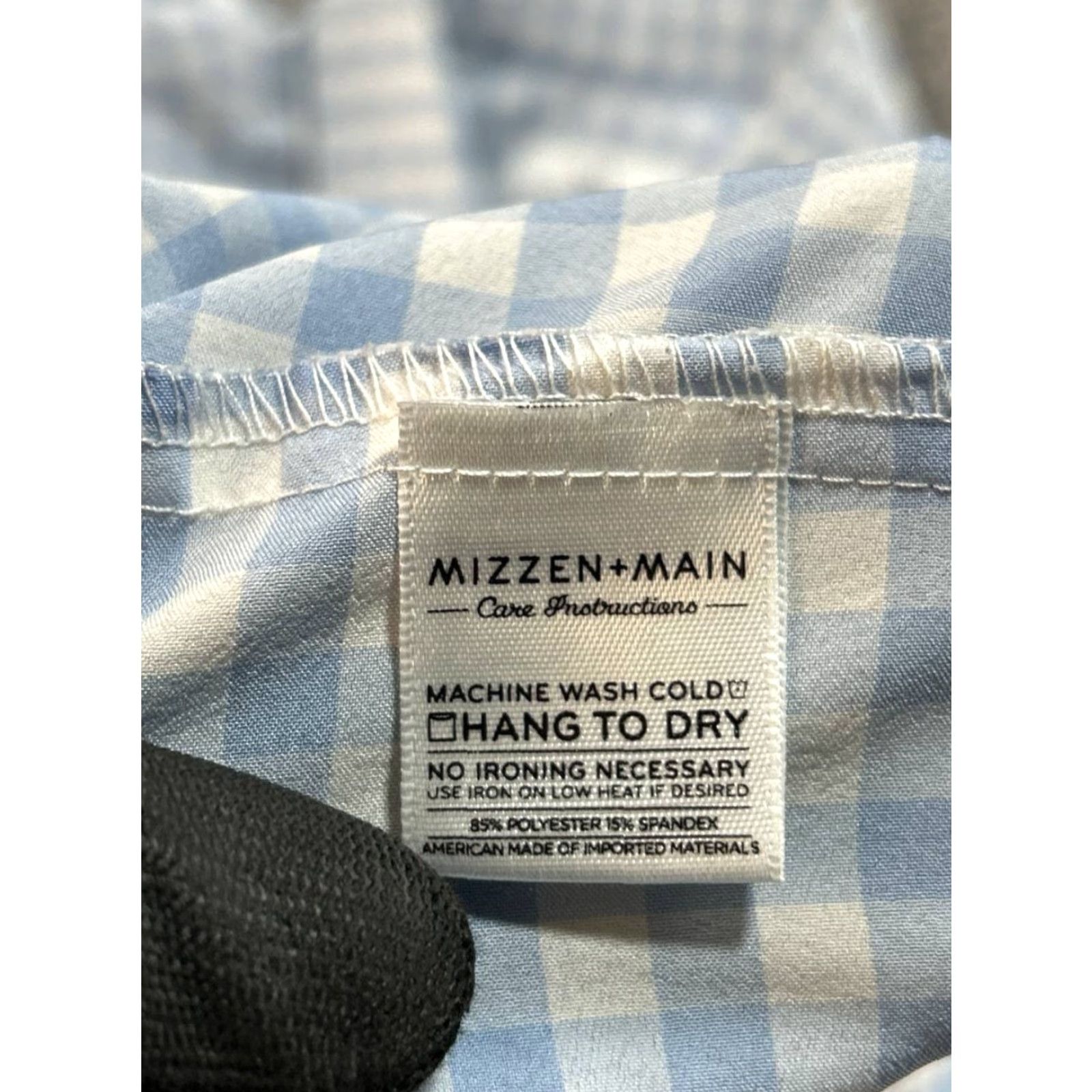 Mizzen+Main Mizzen+Main Shirt Mens Medium White Gingham Check Trim Fit Tradition Evolved Size US M / EU 48-50 / 2 - 5 Thumbnail