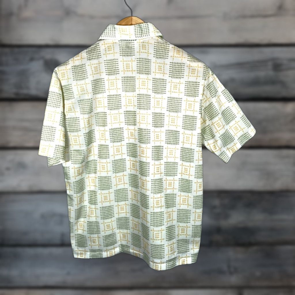 Jantzen VINTAGE Jantzen Polo Shirt Men L White Green Check 70s 90s Retro Large Collar Size US L / EU 52-54 / 3 - 1 Thumbnail