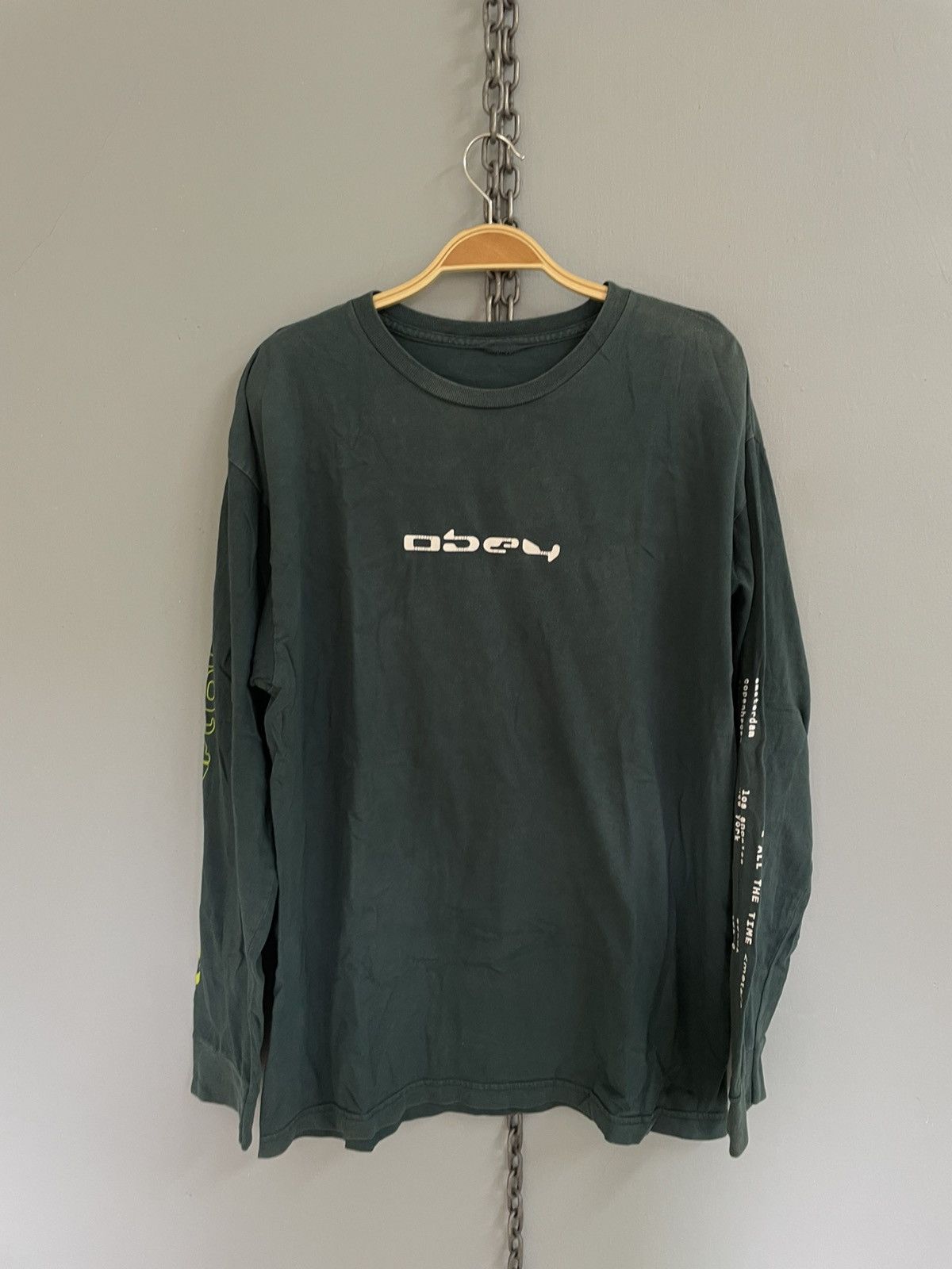 Obey Obey Aphex Twin design long sleeve t shirt Size US L / EU 52-54 / 3 - 1 Thumbnail