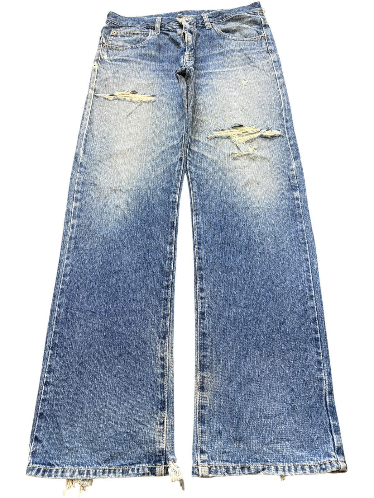 Edwin Vintage Japanese Brand Faded Wash Distress Loose Jeans Size 31" - 1 Thumbnail