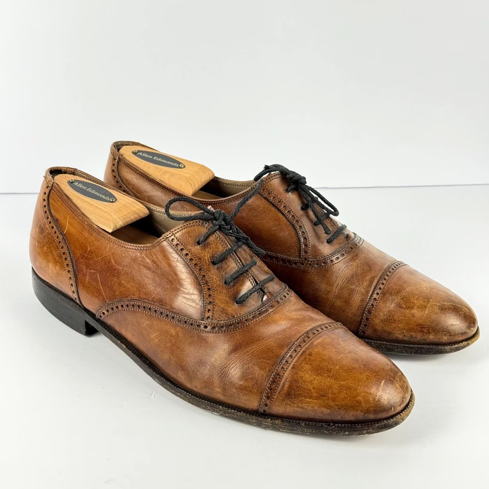 Bally Bally Mens Dress Oxford Cap Toe Leather Leather D Brown 10 Size ONE SIZE - 2 Thumbnail