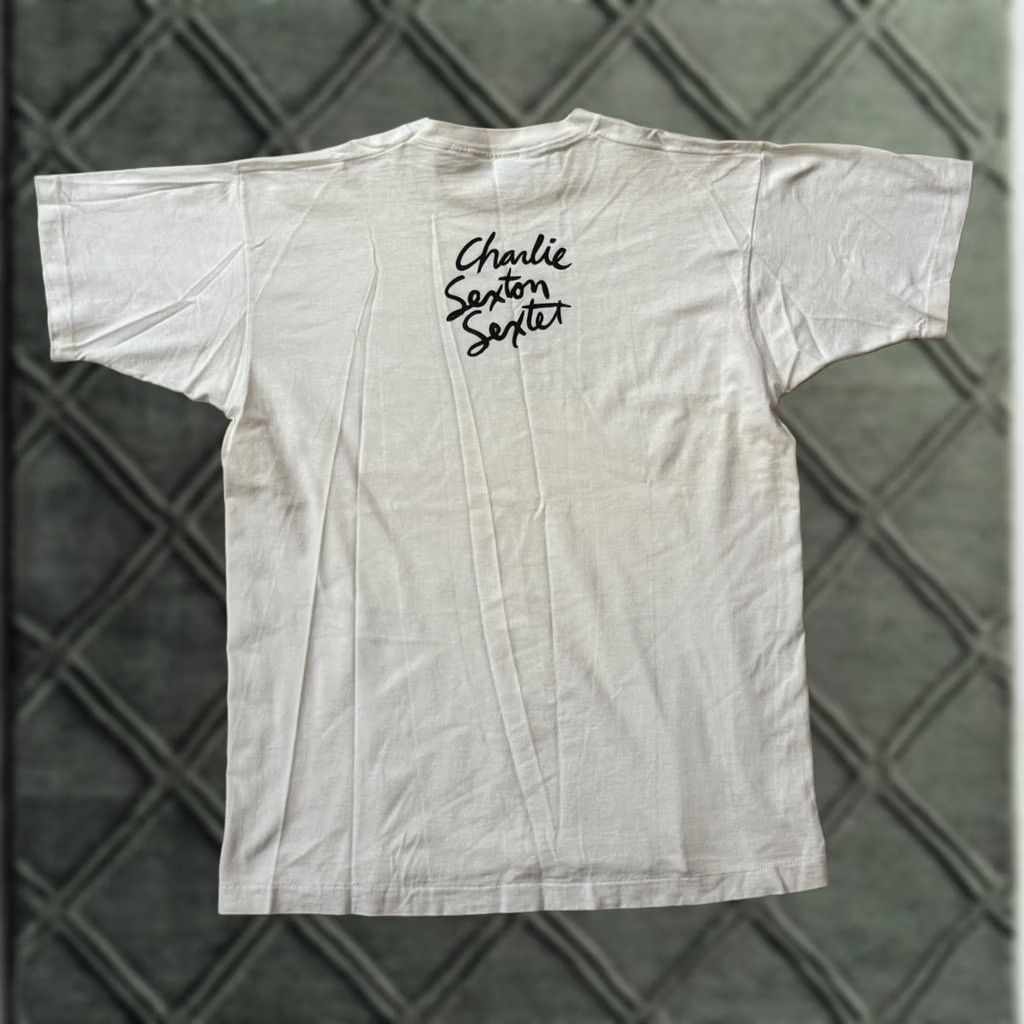 Fruit Of The Loom VINTAGE 90s Charlie Sexton Sextet Under The Wishing Tree Album Promo Shirt XL Shirt Mens White Cotton Graphic Print 2 small dots Size US XL / EU 56 / 4 - 1 Thumbnail