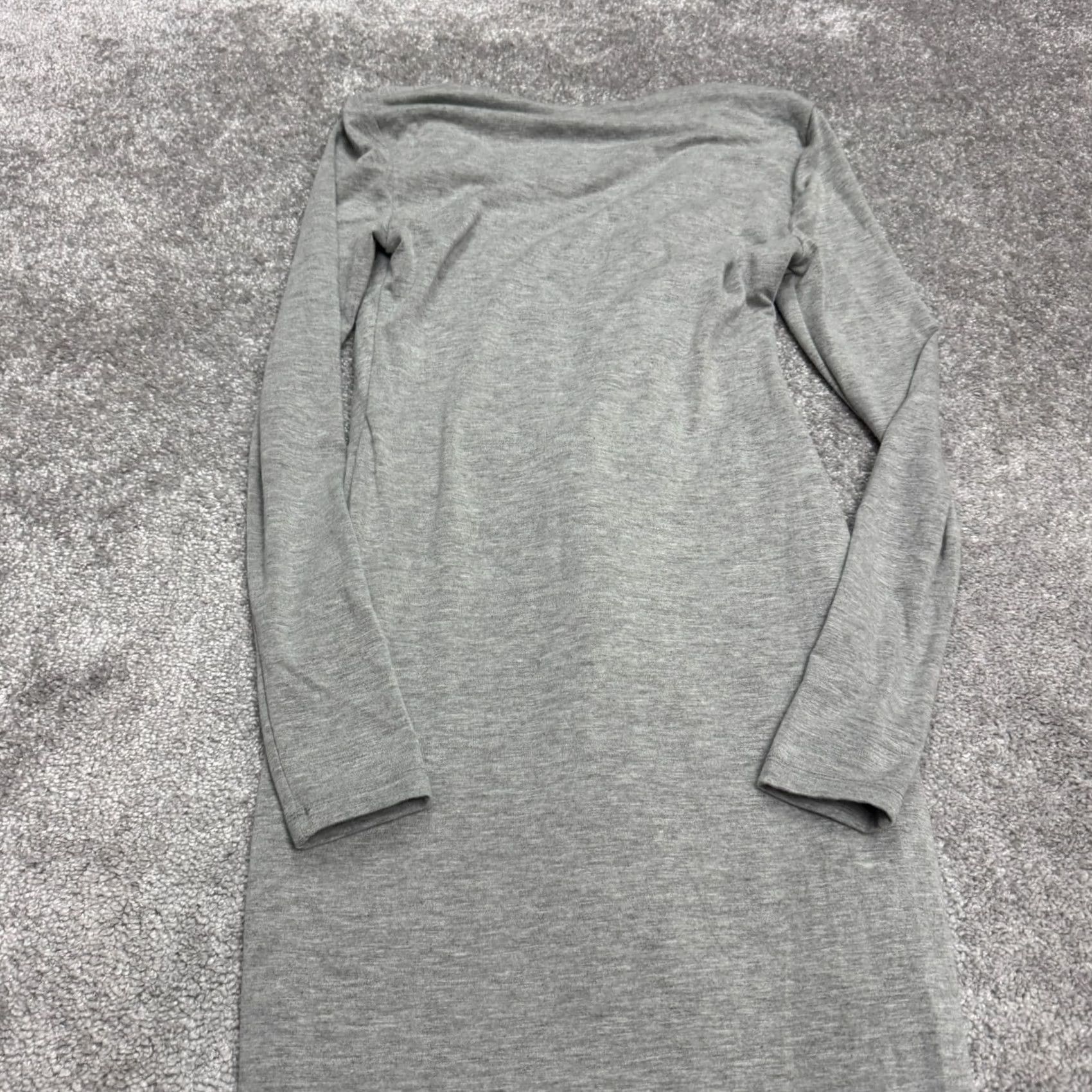 Vintage Shareen Knotted Front High Slit Maxi Dress Womens 8 Gray Long Sleeve V-Neck Dress Size M / US 6-8 / IT 42-44 - 4 Thumbnail