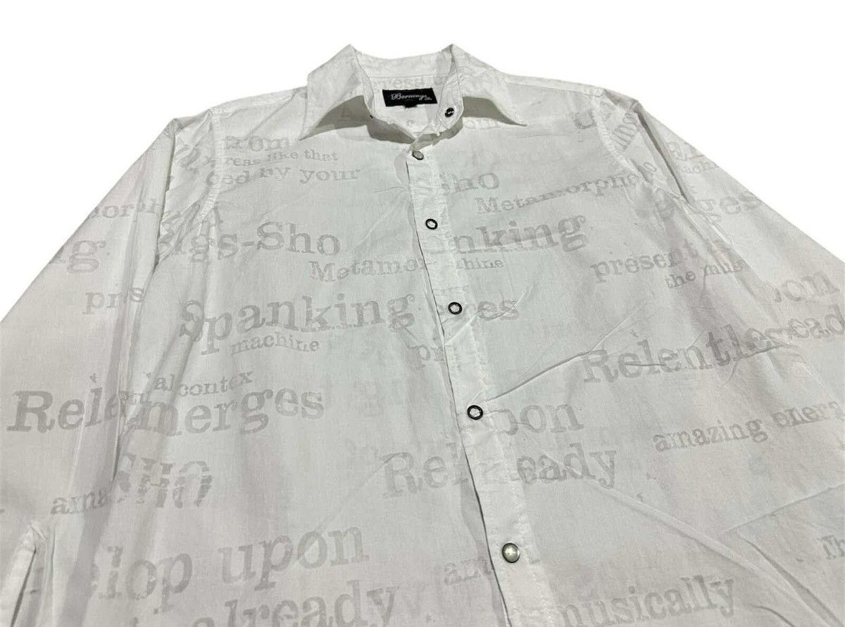 BERNINGS SHO 🔥Rare Y2K Berning Sho Poem Shirt Long Sleeve Size US M / EU 48-50 / 2 - 2 Thumbnail