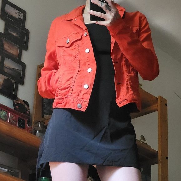 Rag & Bone Rag & Bone Bright Neon Orange Denim Jacket - Size M Size M / US 6-8 / IT 42-44 - 8 Thumbnail