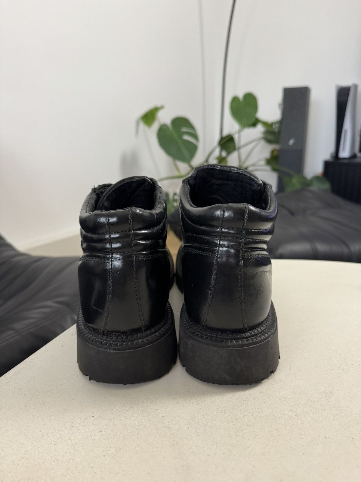 Leather Rare Vintage Avant Garde Platform Derby Leather Boots Grail Size US 9.5 / EU 42-43 - 4 Thumbnail