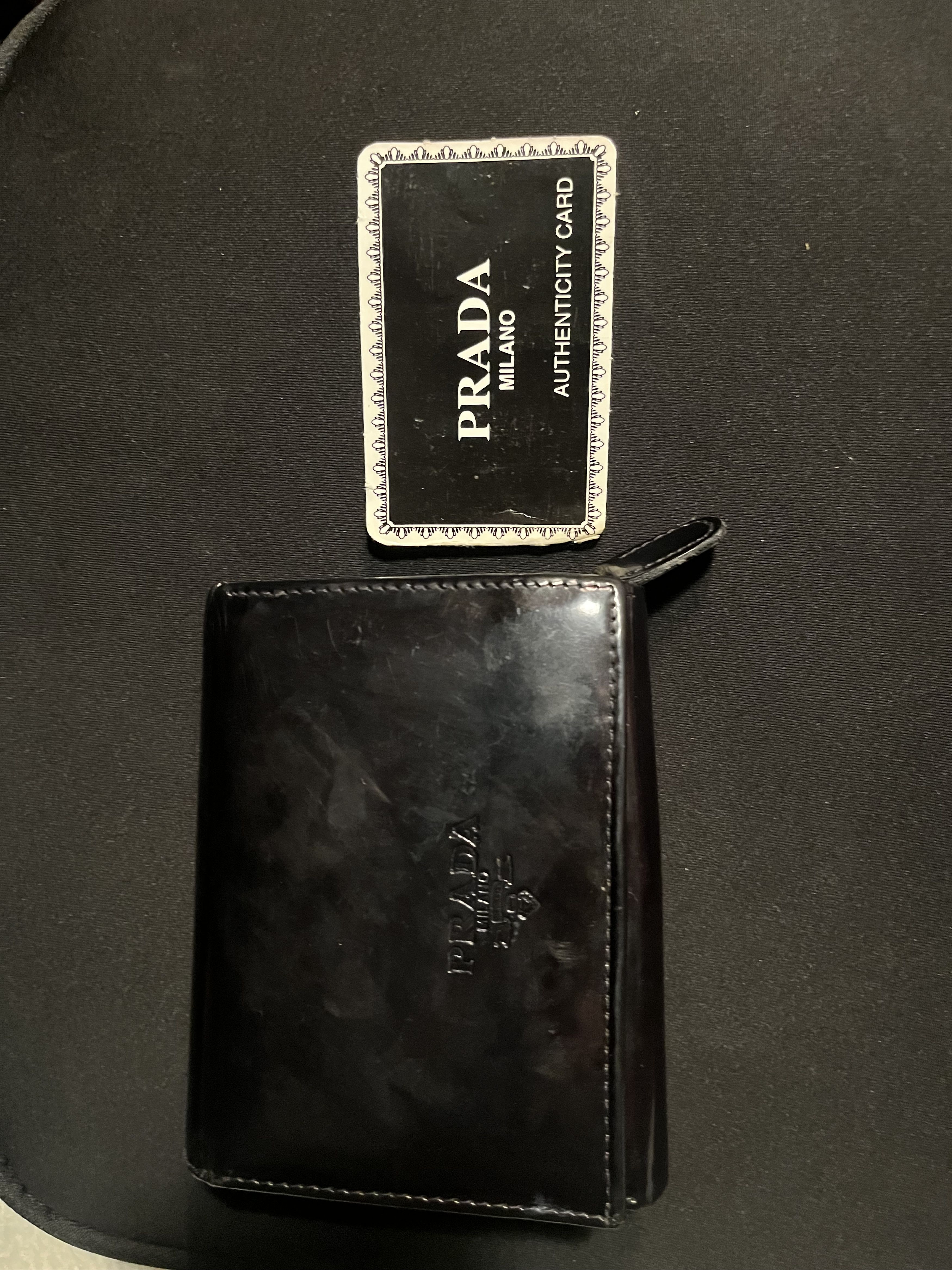 Prada Prada Milano 1990 Vinyl Tri-Fold wallet black Size ONE SIZE - 1 Thumbnail