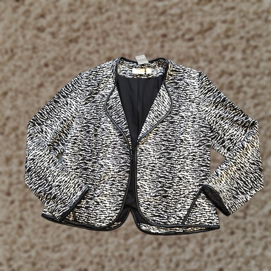 Vintage Chico's Jacket Women Large Black Knit Blazer Button 3/4 Sleeve Career Casual Size L / US 10 / IT 46 - 1 Thumbnail