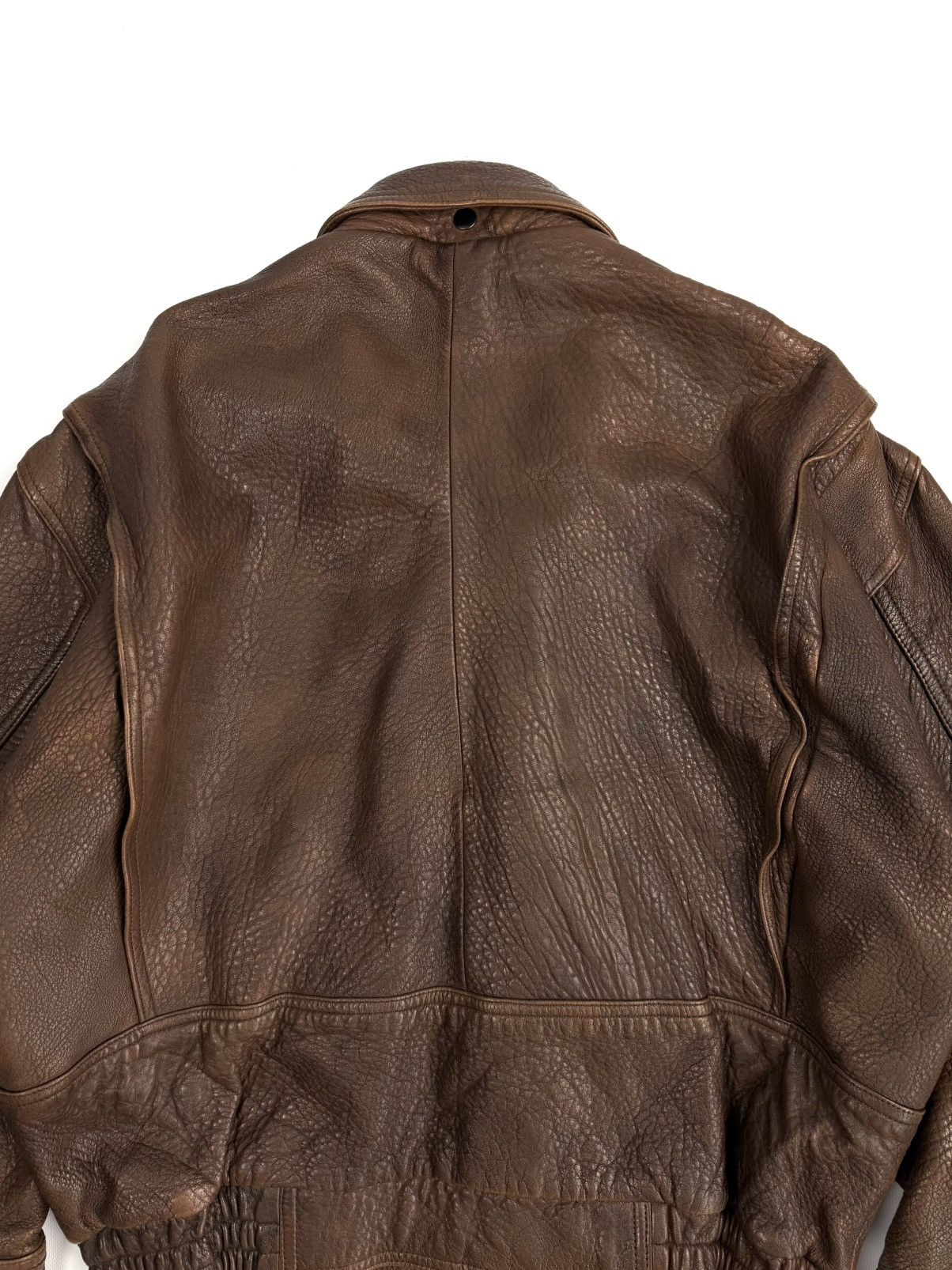 Japanese Brand St Michael Vintage Leather Aviation Bomber Jacket Japanese Size US L / EU 52-54 / 3 - 11 Thumbnail