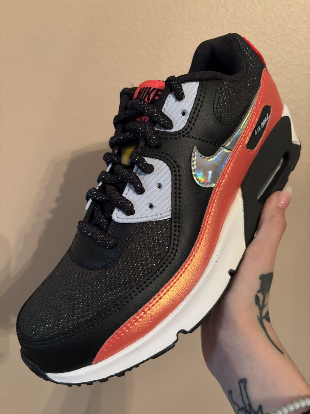 Nike Nike Air Max 90 FP GS 'Black Laser Crimson’ Size US 8.5 / IT 38.5 - 1 Thumbnail