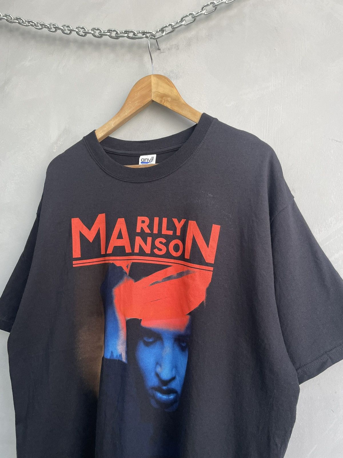 Anvil Rare 2000s Marilyn Manson tee t shirt 90s Size US XL / EU 56 / 4 - 3 Thumbnail