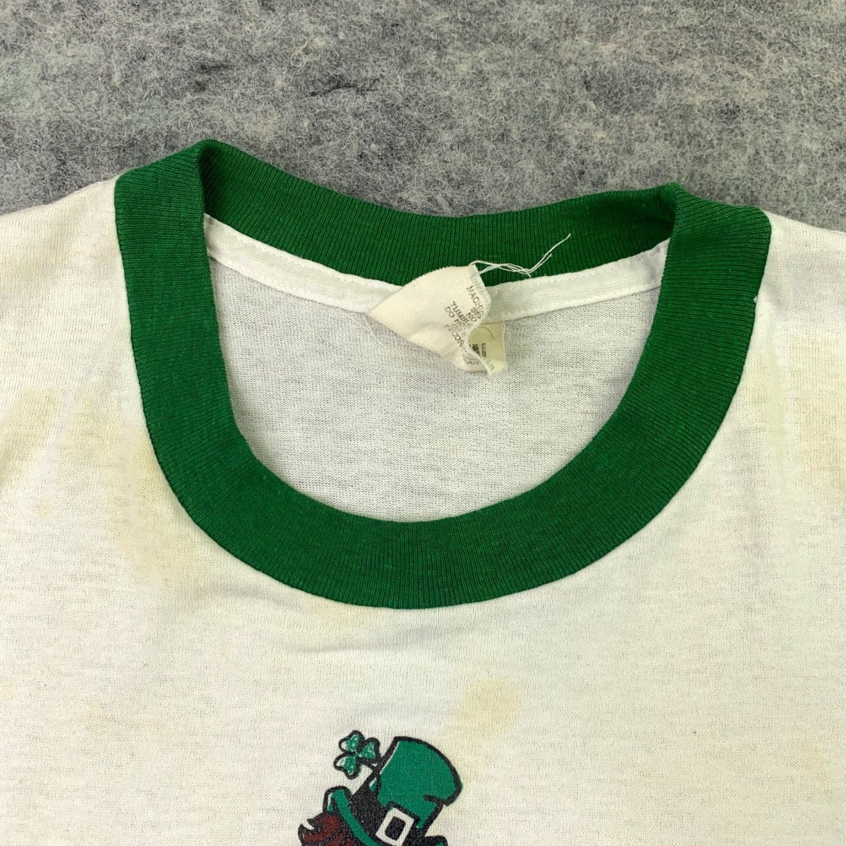 Vintage VTG St Patricks Day Shirt Adult Large White Irish 80s Single Stitch Erie WRIE Shirt Men L White UK? Size US L / EU 52-54 / 3 - 3 Thumbnail