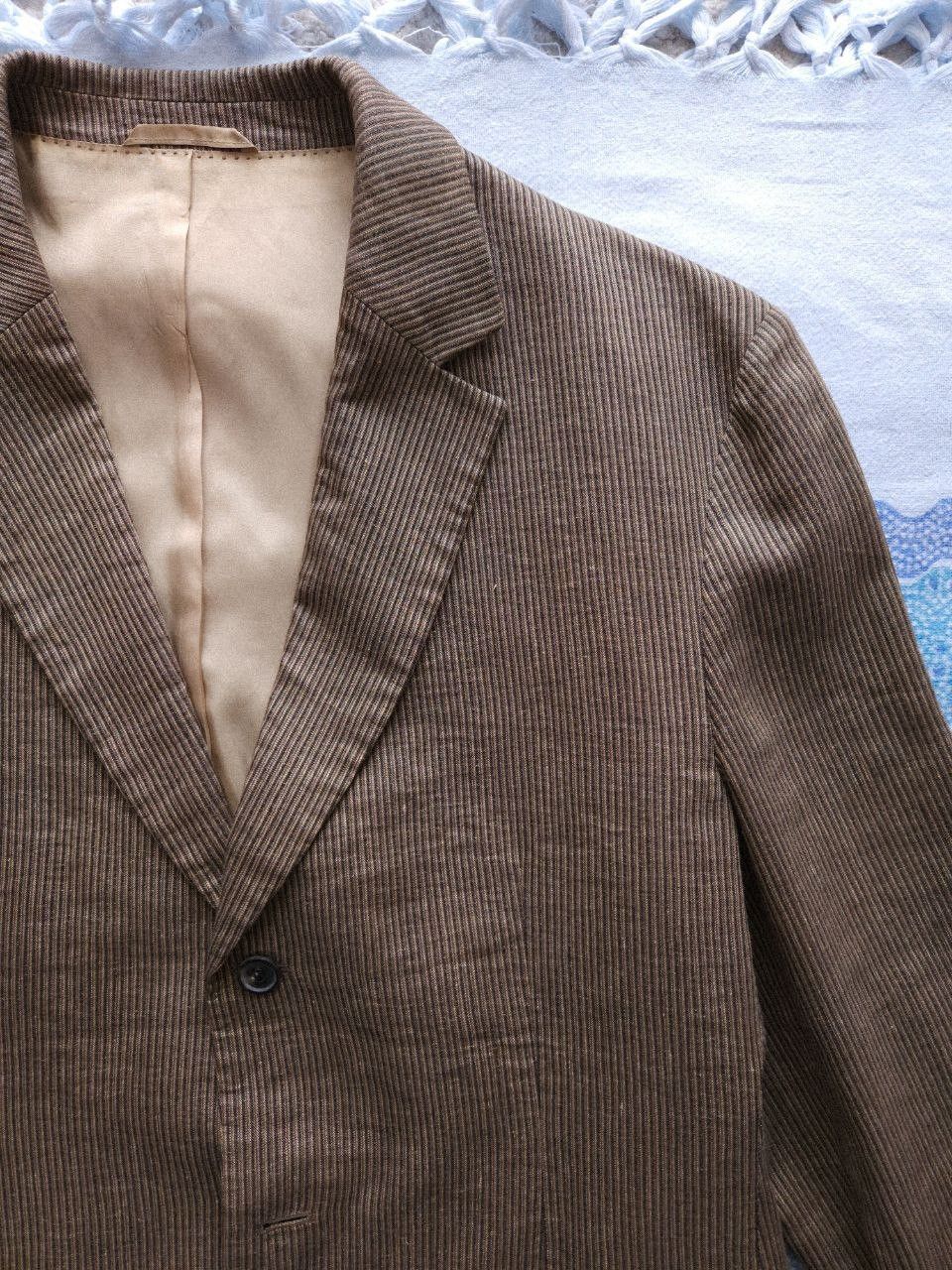 Hugo Boss Vintage Hugo Boss Sunderland Linen & Cotton Striped Blazer Size 44L - 6 Thumbnail