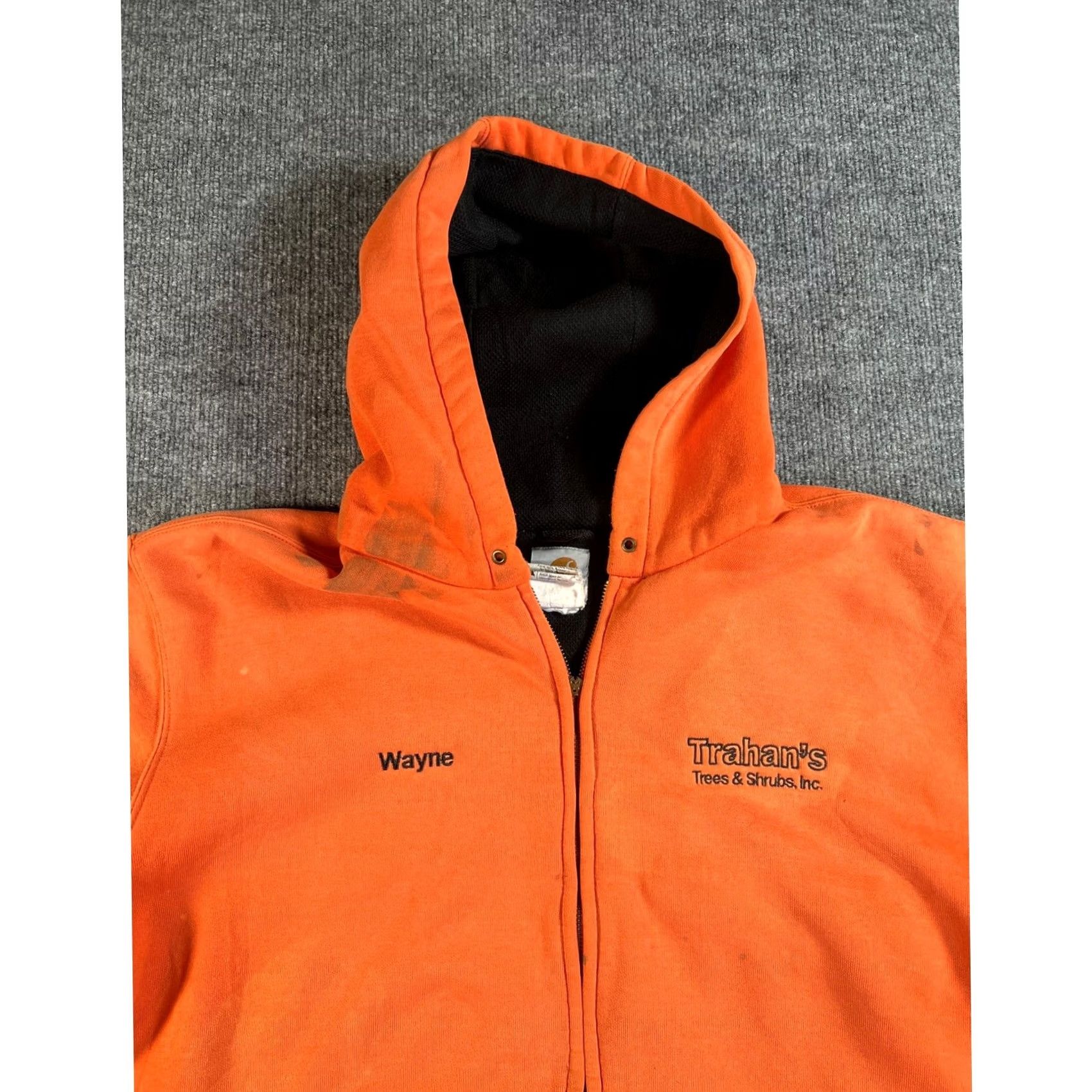 Carhartt VINTAGE Carhartt Full Zip Hoodie Men L Orange Thermal Lined Embroidered Workwear Size US L / EU 52-54 / 3 - 3 Thumbnail