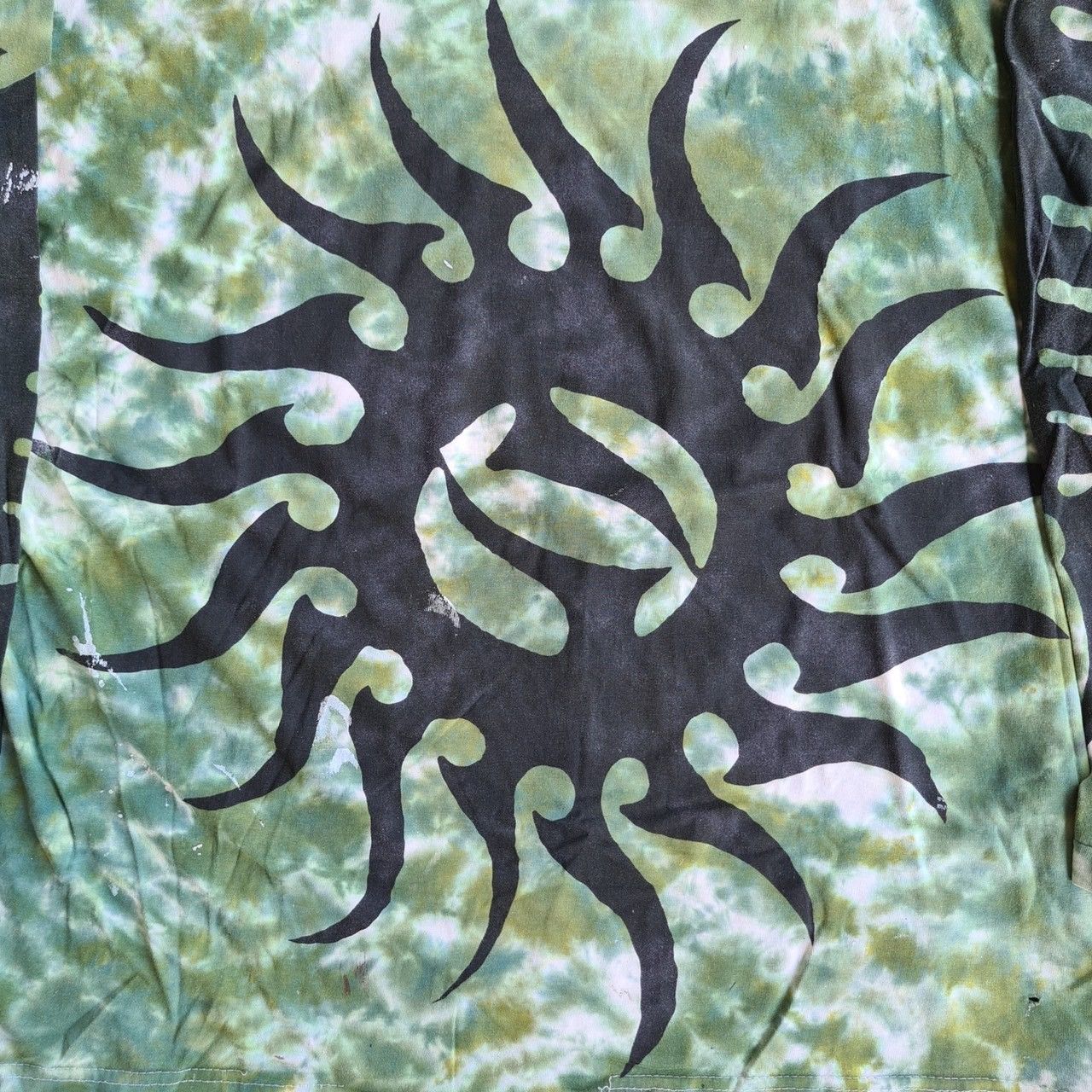 Band Tees × Vintage *RARE* VINTAGE 90s Y2K TRIBAL SPIRAL TIE DYE T-SHIRT METAL Size US XL / EU 56 / 4 - 10 Thumbnail