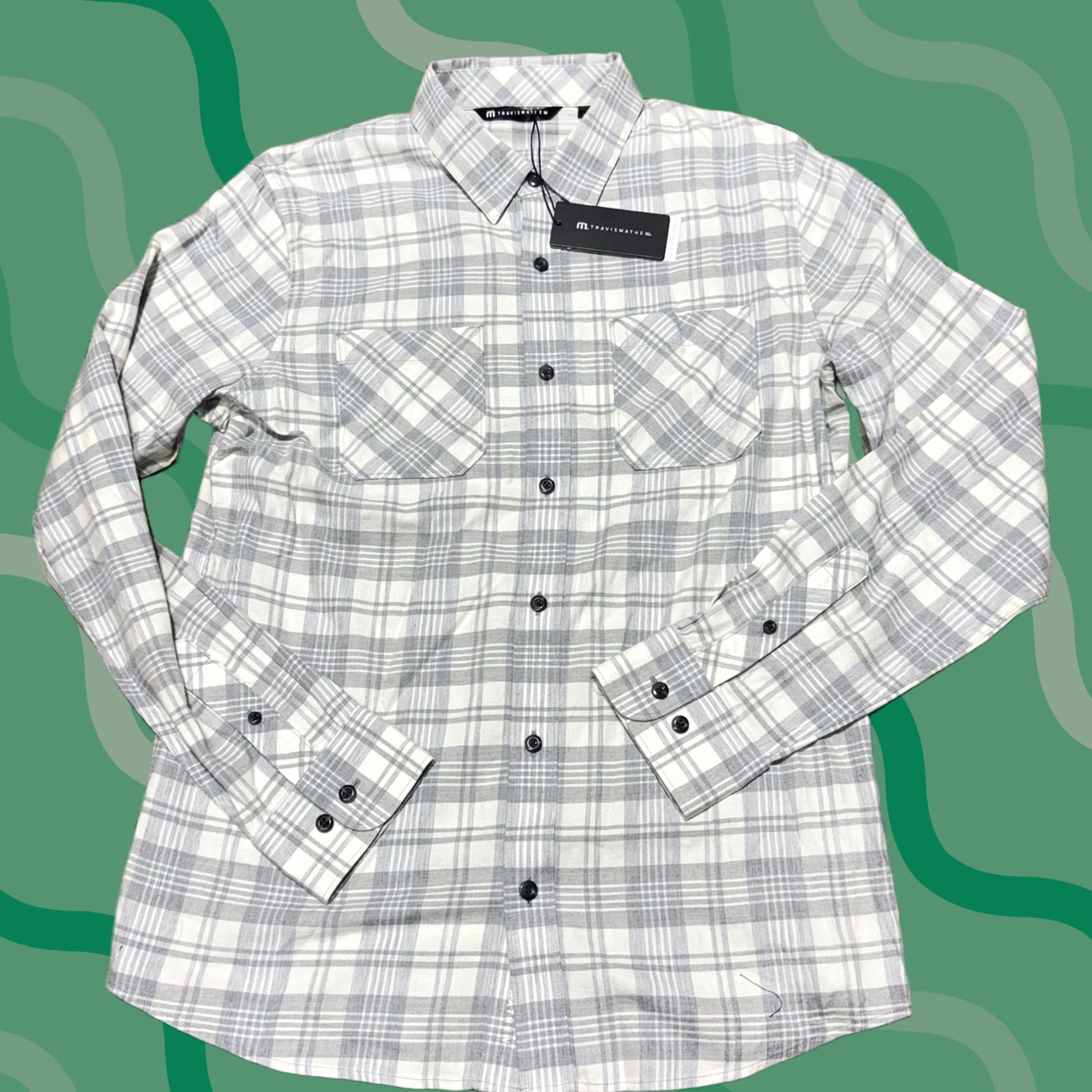 TravisMathew Travis Mathew Shirt Mens Small Gray Plaid Button-Down 1MZ383 NWT Size US S / EU 44-46 / 1 - 1 Thumbnail