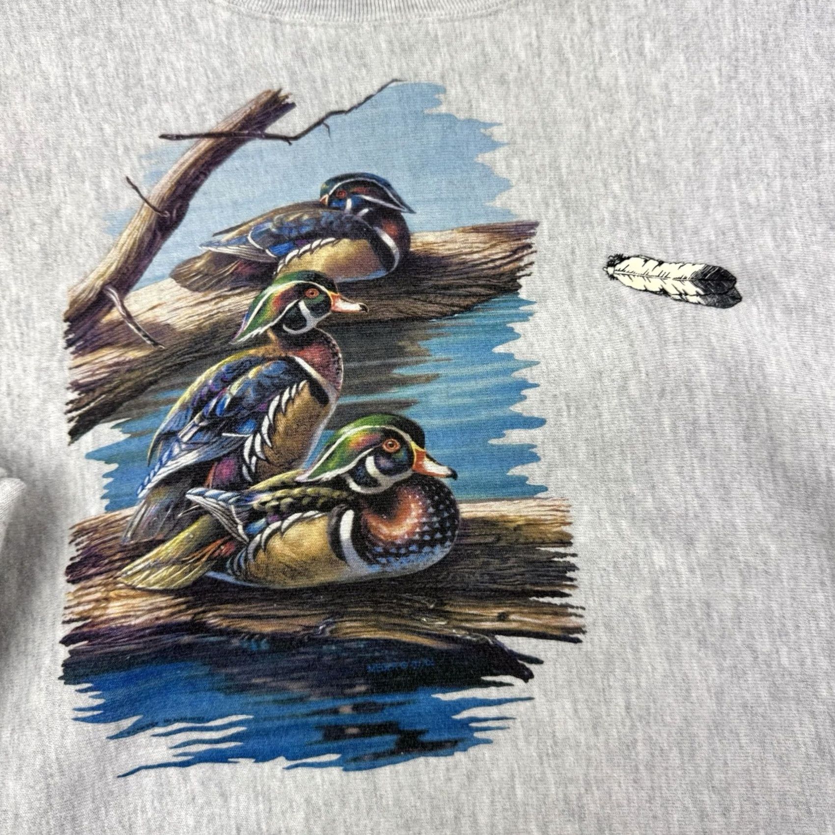 Champion VINTAGE Champion Reverse Weave Sweatshirt Men XL Gray Nature Animals Y2K Crew Neck Pullover Adults Mens Size US XL / EU 56 / 4 - 2 Thumbnail