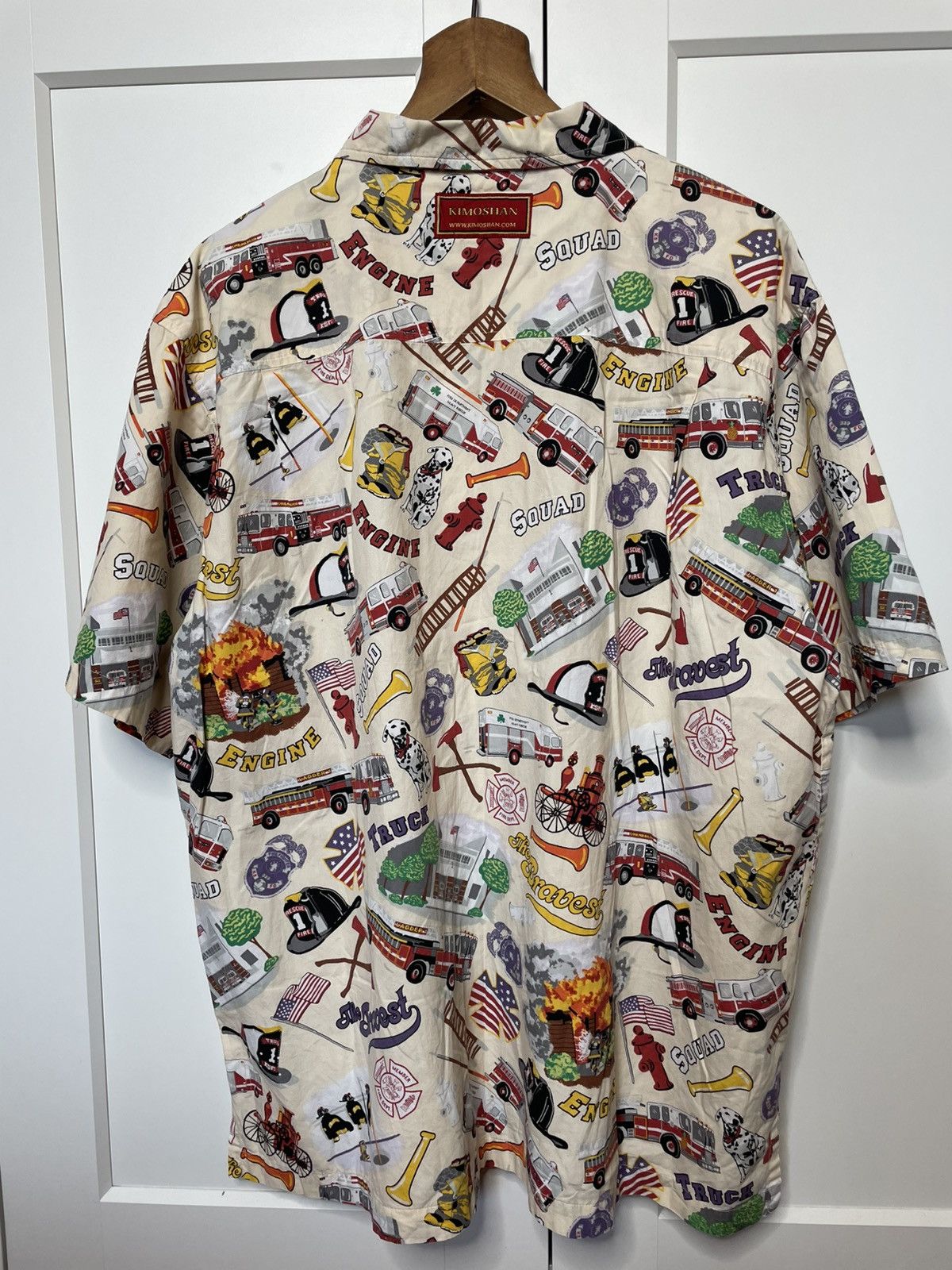 Vintage KIMOSHAN MEN’S FIREMAN COTTON BUTTON SHORT SLEEVE SHIRT Size US XL / EU 56 / 4 - 11 Thumbnail