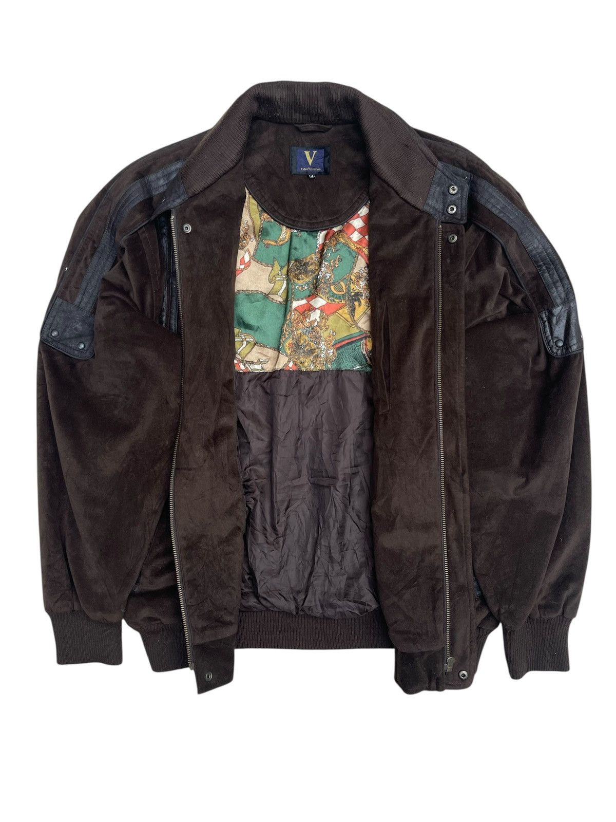 Japanese Brand Vintage Carlo Valentino Dark Green Jacket Leather Accents Size US M / EU 48-50 / 2 - 2 Thumbnail