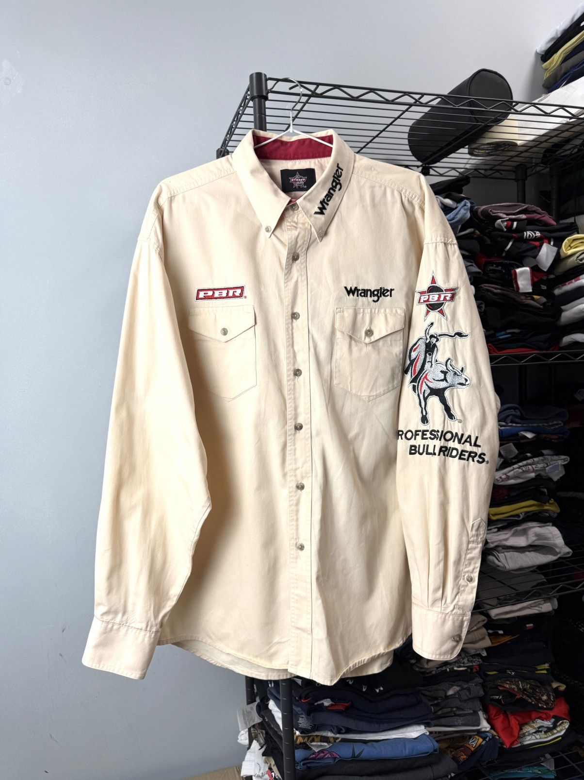 Wrangler Wrangler PBR Bull Riding Rodeo Button Shirt Cowboy Western ...