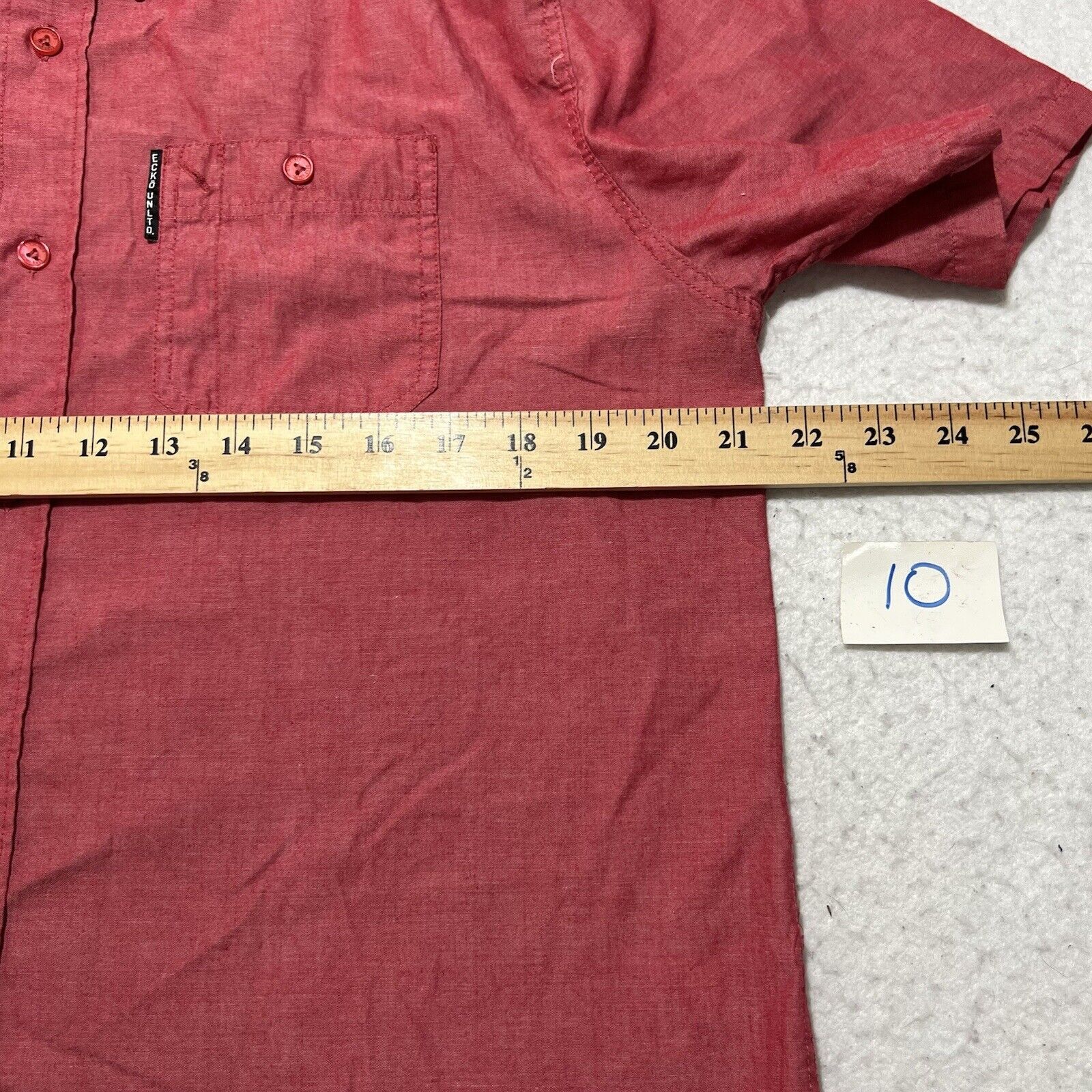 Ecko Unltd. Ecko Unltd Large Button Down Light Red Pocket Shirt Size US L / EU 52-54 / 3 - 8 Thumbnail