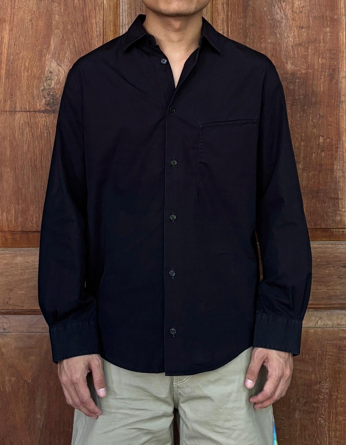 Black Cotton Shirt Menswear