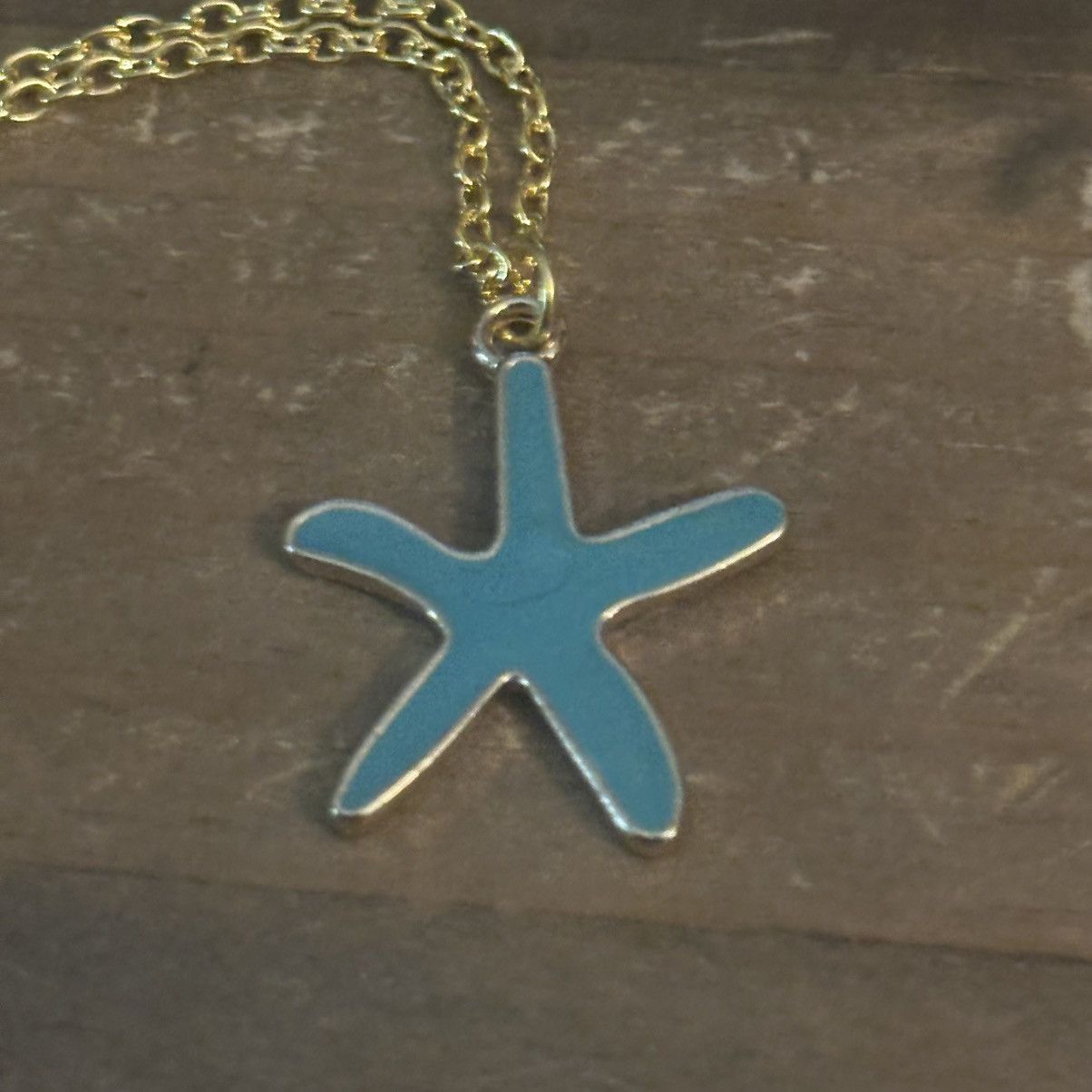 Other Long gold tone enamel turquoise starfish pendant necklace Size ONE SIZE - 4 Thumbnail