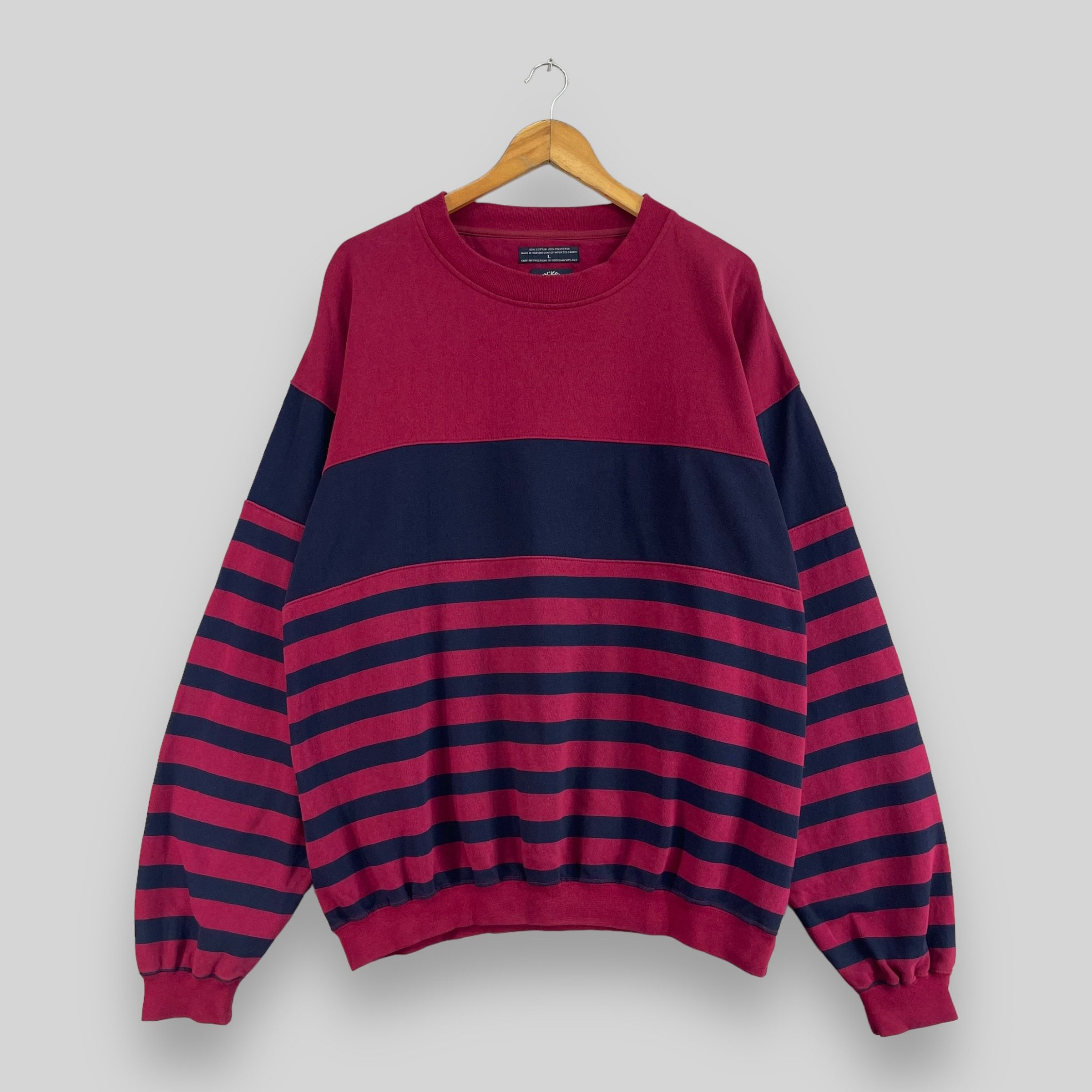 Dockers × Vintage Vintage DOCKERS Border Stripes Crewneck Sweatshirt Size US L / EU 52-54 / 3 - 1 Thumbnail